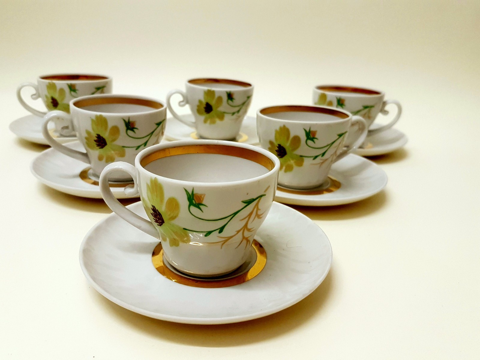 Rare coffee set for 6 prs /Dorbush- Belarus / USSR