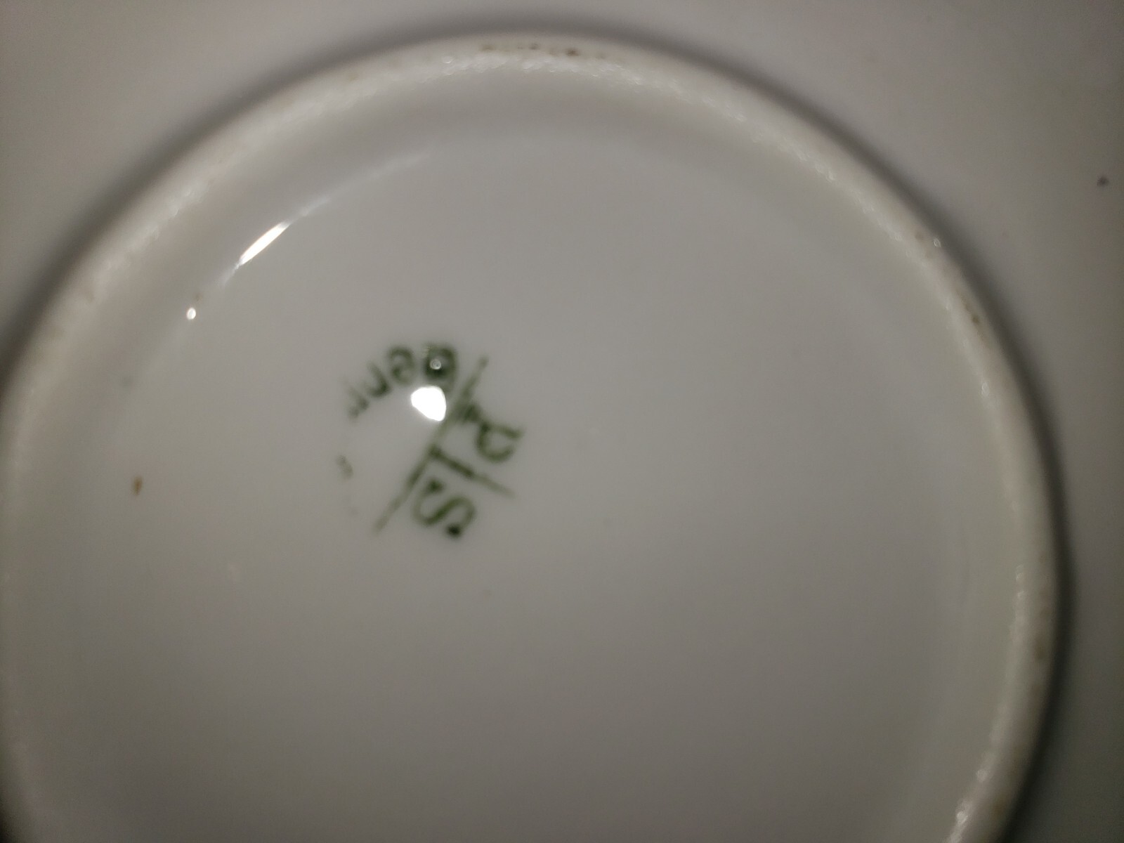 ATQ P S Germany Embossed Porcelain Bowl MOP Luster Rim With Rose Decor 10 1/4″
