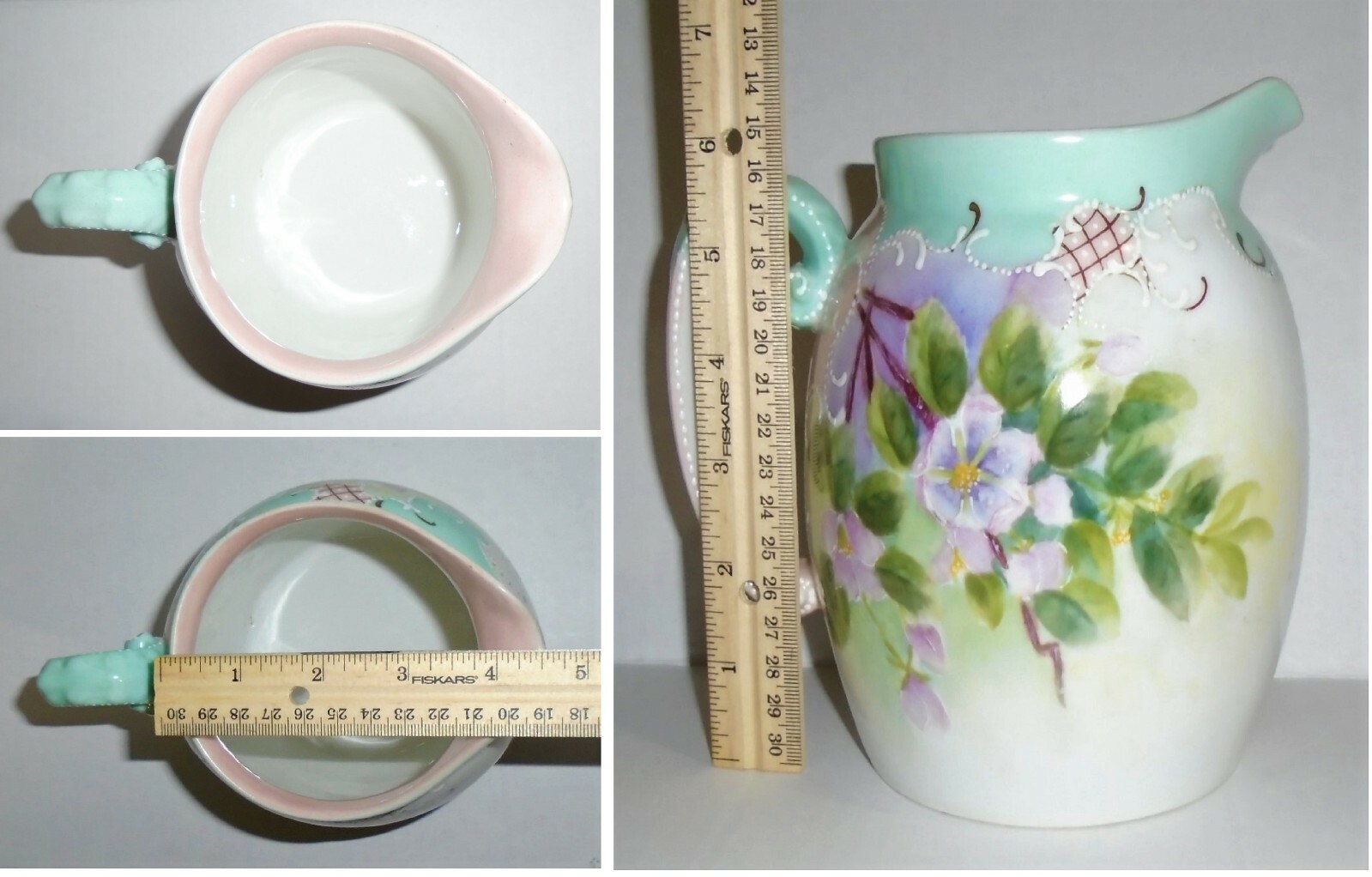 Vintage Tressemann & Vogt T&V Hand Painted Pitcher #5 Limoges France Signed