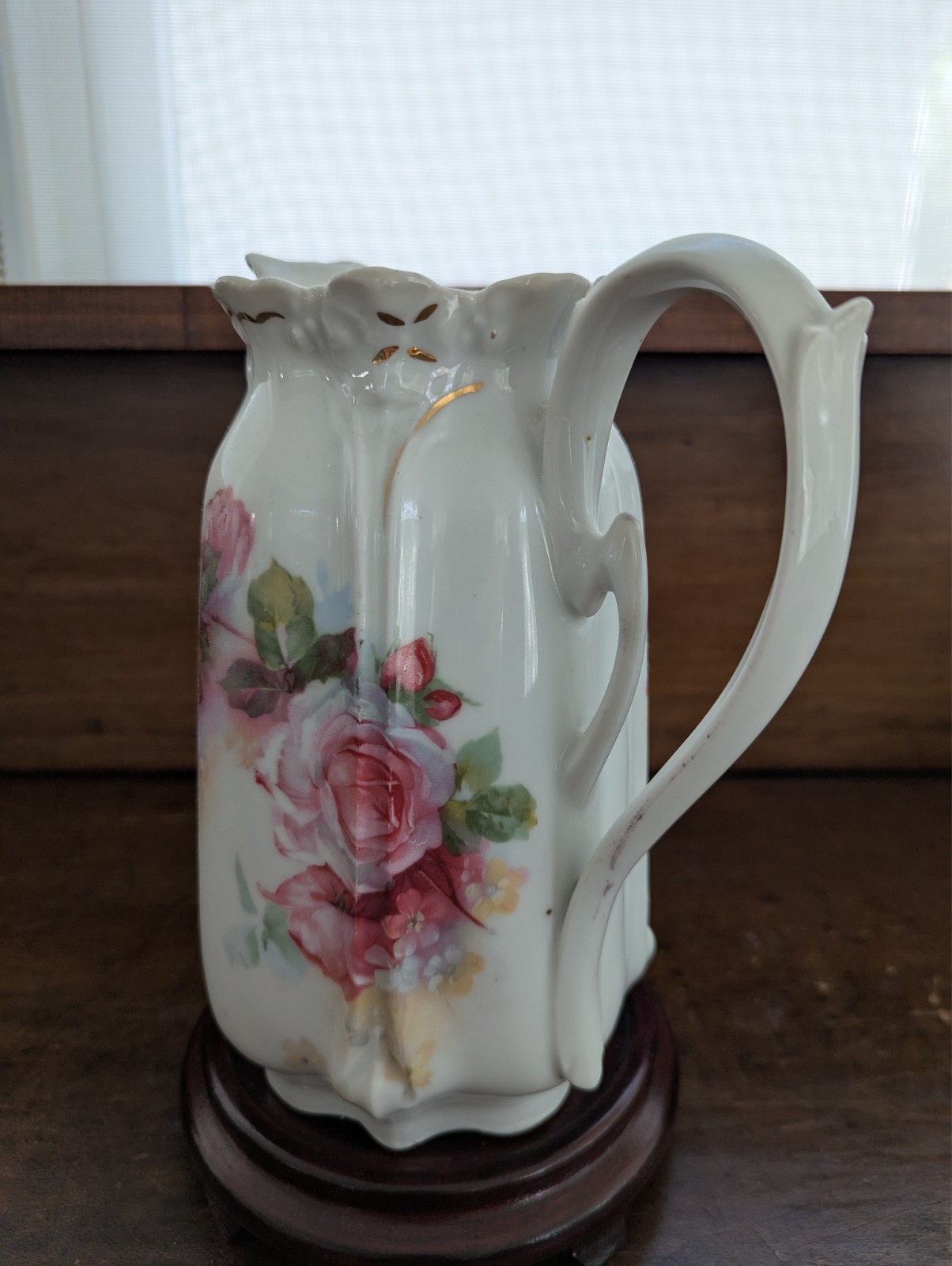 Mixed Set Vtg GERMAN BAVARIAN Porcelain Lusterware Pitcher, Creamer, & Sugar