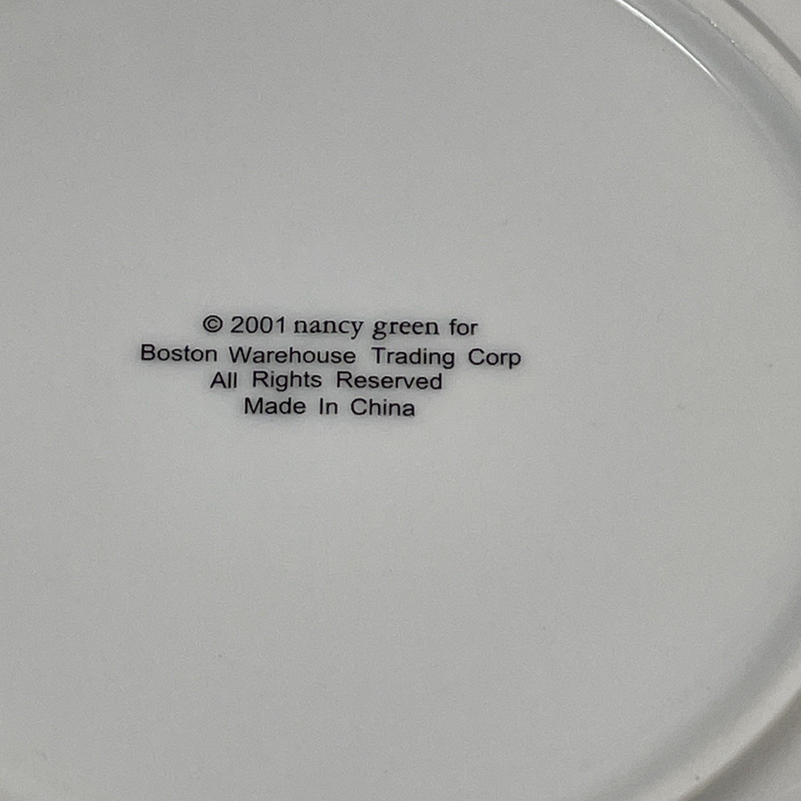 Four 2001 Nancy Green 6.5 in Cheese Wine Appetizer Plates for Boston Warehouse
