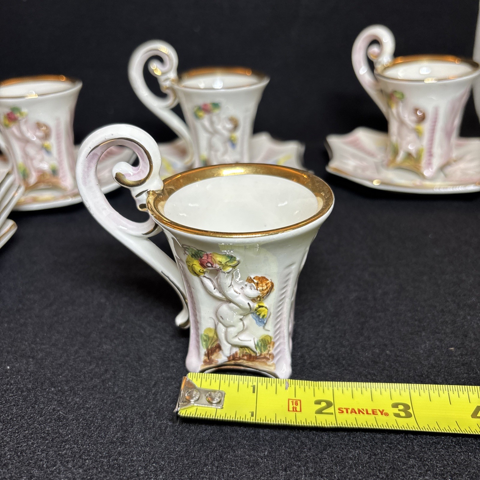 27 Pc R Capodimonte Italy Cherub Demitasse Espresso Tea Coffee Set