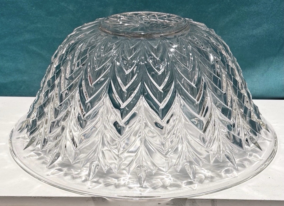 Jeannette Feather Motif 1950’s Glass Punch Bowl MCM Vintage Retro midcentury mod