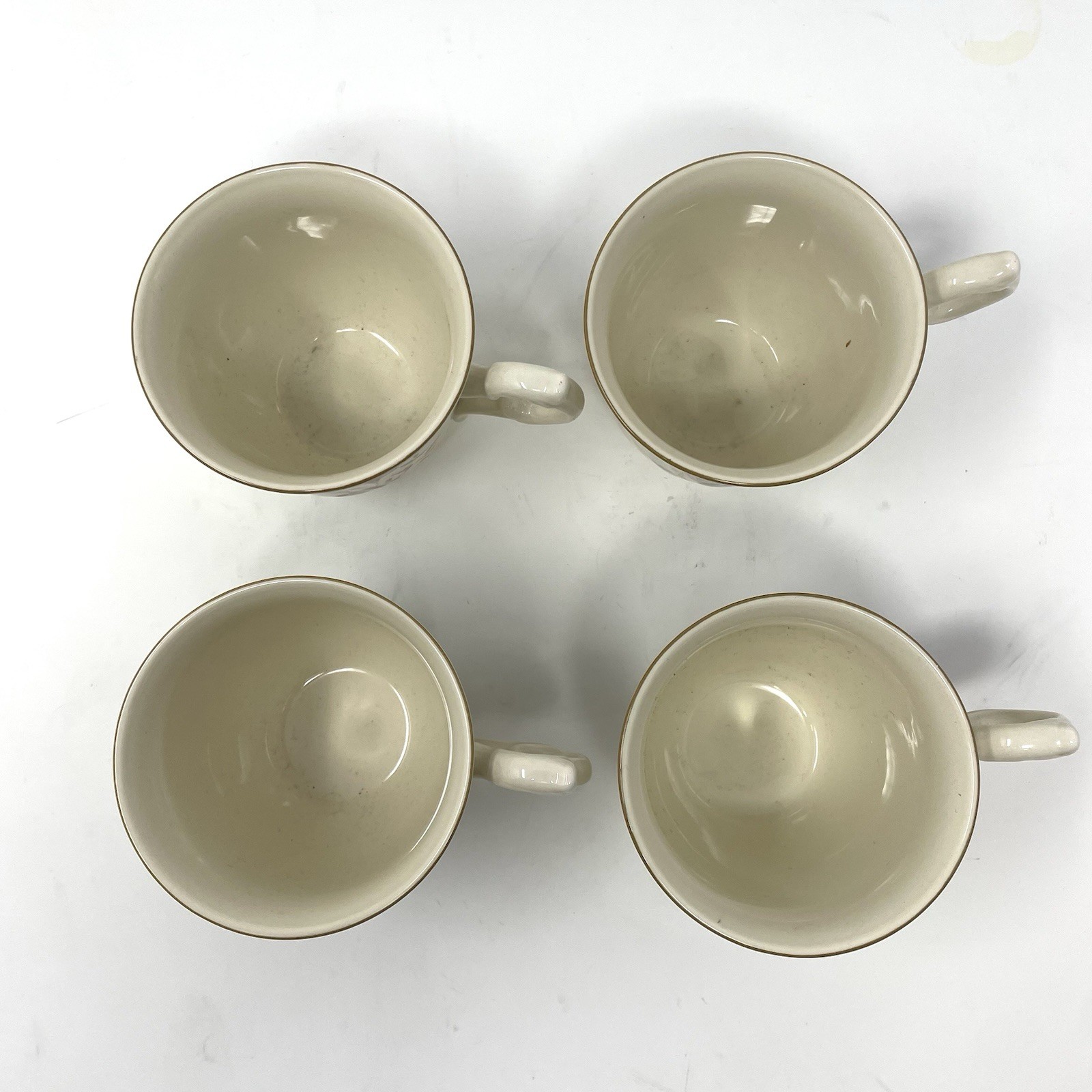 Mikasa Margaux Fine Ivory Teacup Coffee Cup Set of 4 Floral Gold Rim