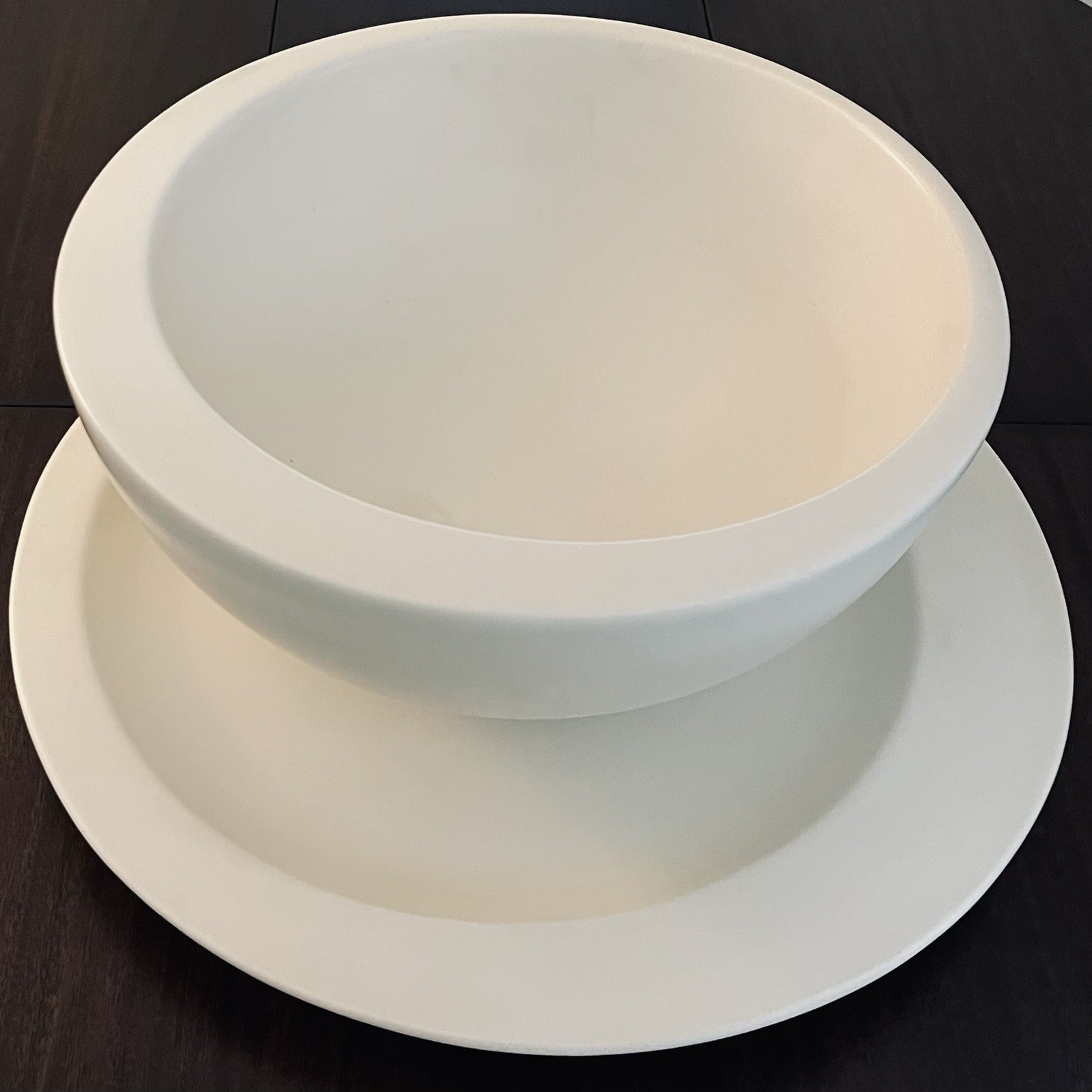Vintage Nan Swid Design Ceramic BOWL White Asymmetrical 12″ Heavy, Portugal