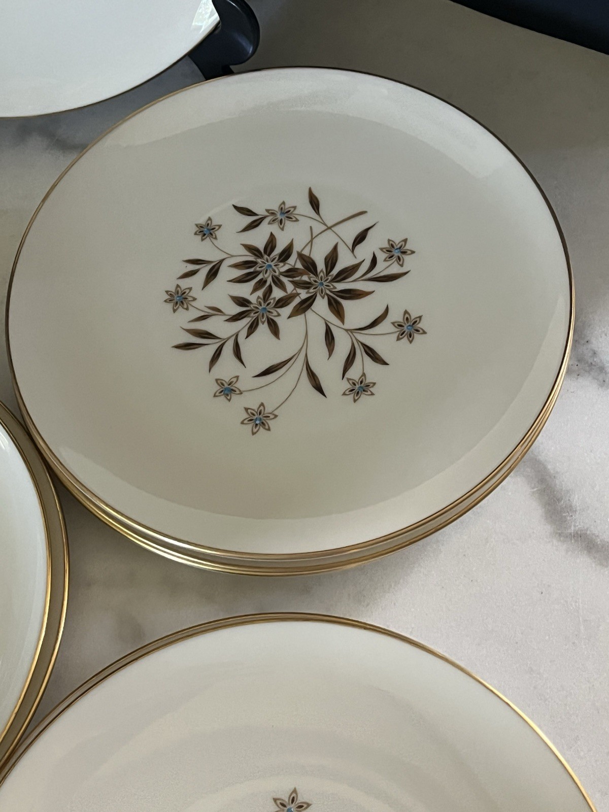 12 Lenox Starlight Salad Plate Set Vintage Flower Elegant Dining Dishes Retro