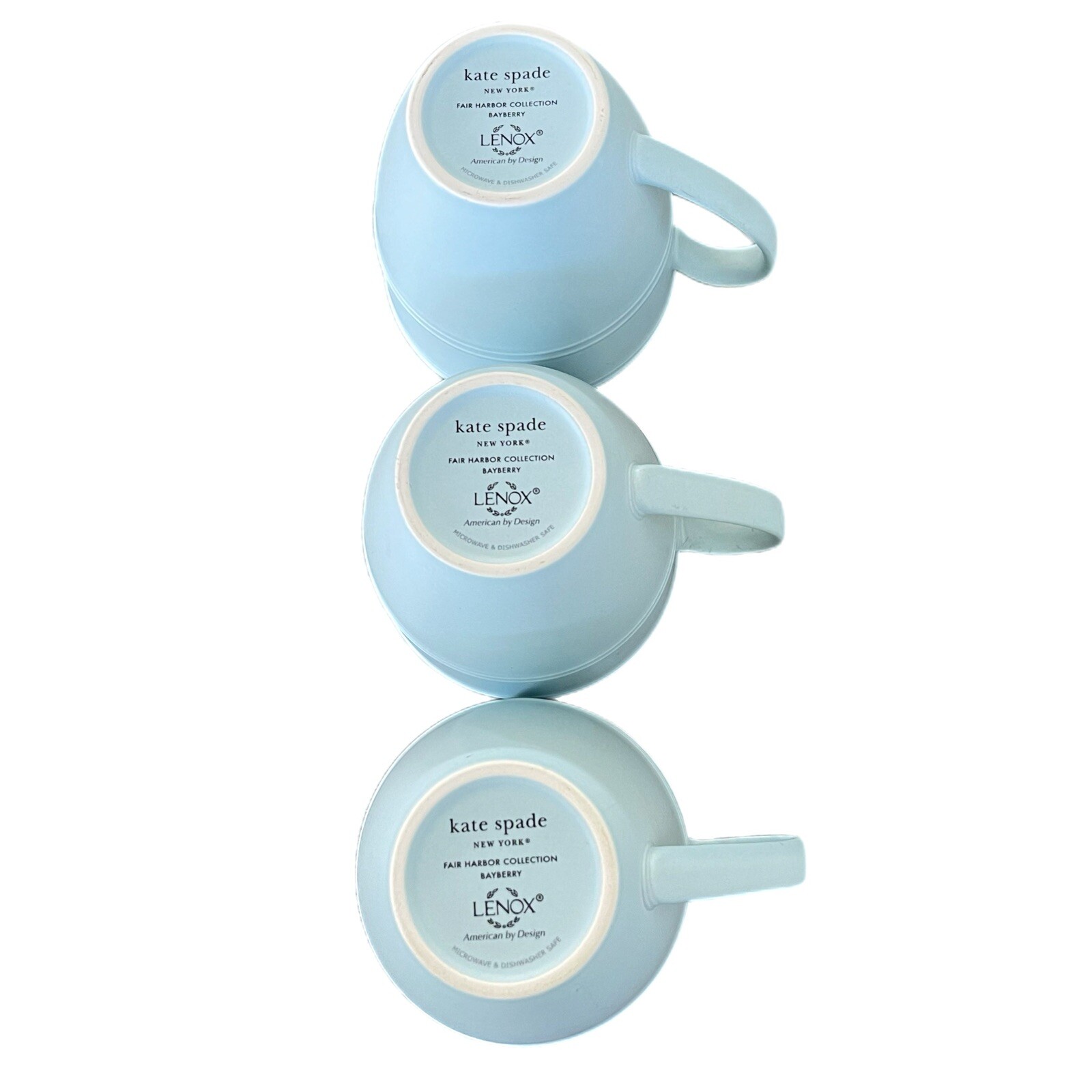 Kate Spade New York Lenox Mugs Fair Harbor Collection Bayberry Set Of 3