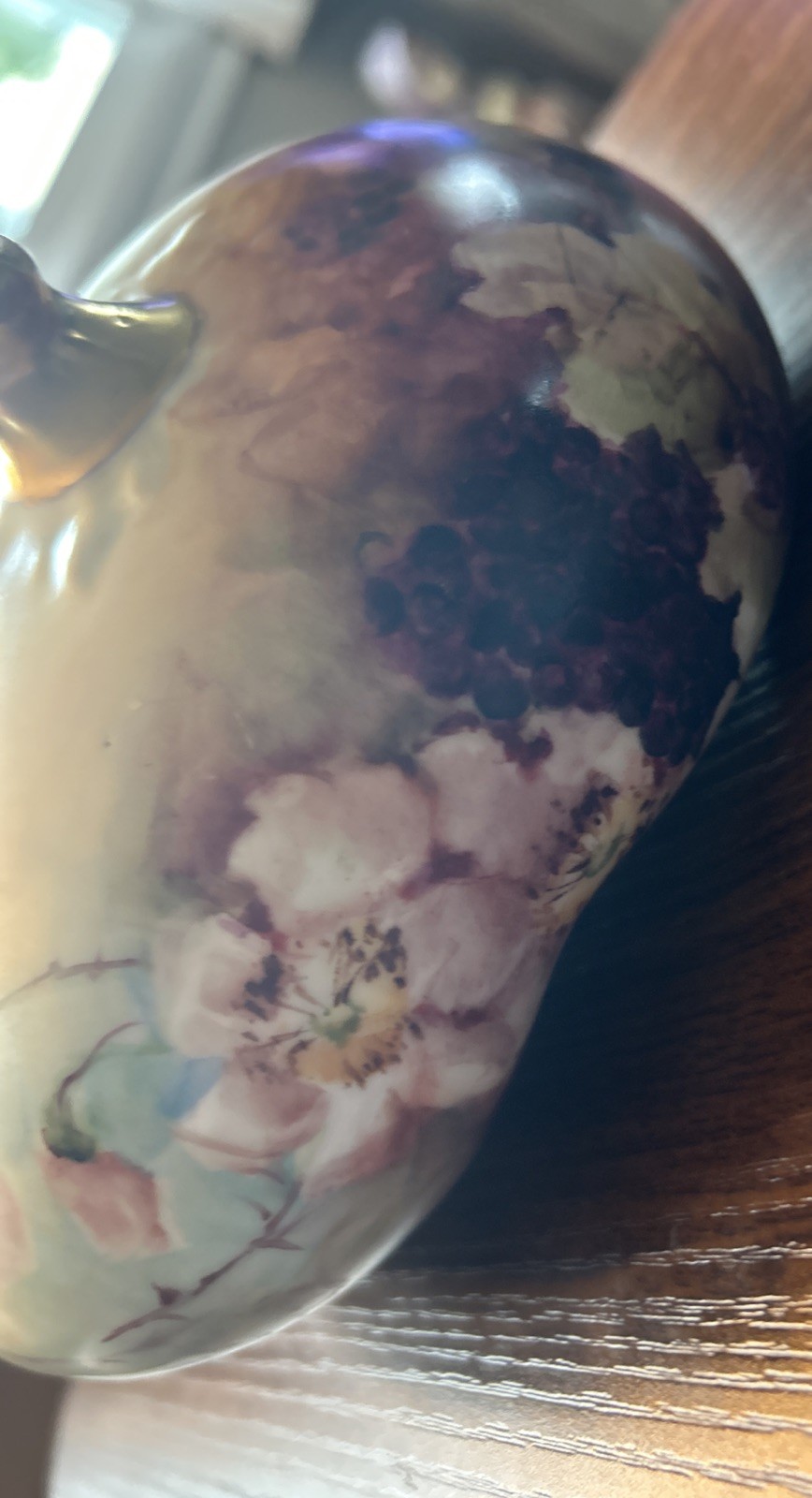 Antique Bavaria Hand Painted Antique Roses Pedestal Serving Bowl