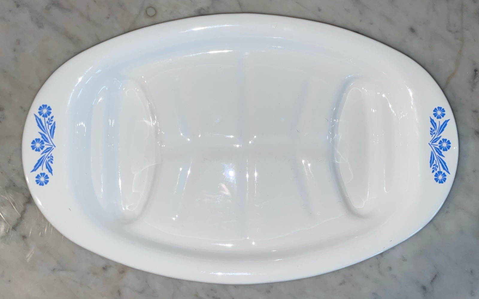 Vintage Corning Ware Cornflower Blue P-19 Platter / 16.5″ x 10.25” Oval Roaster