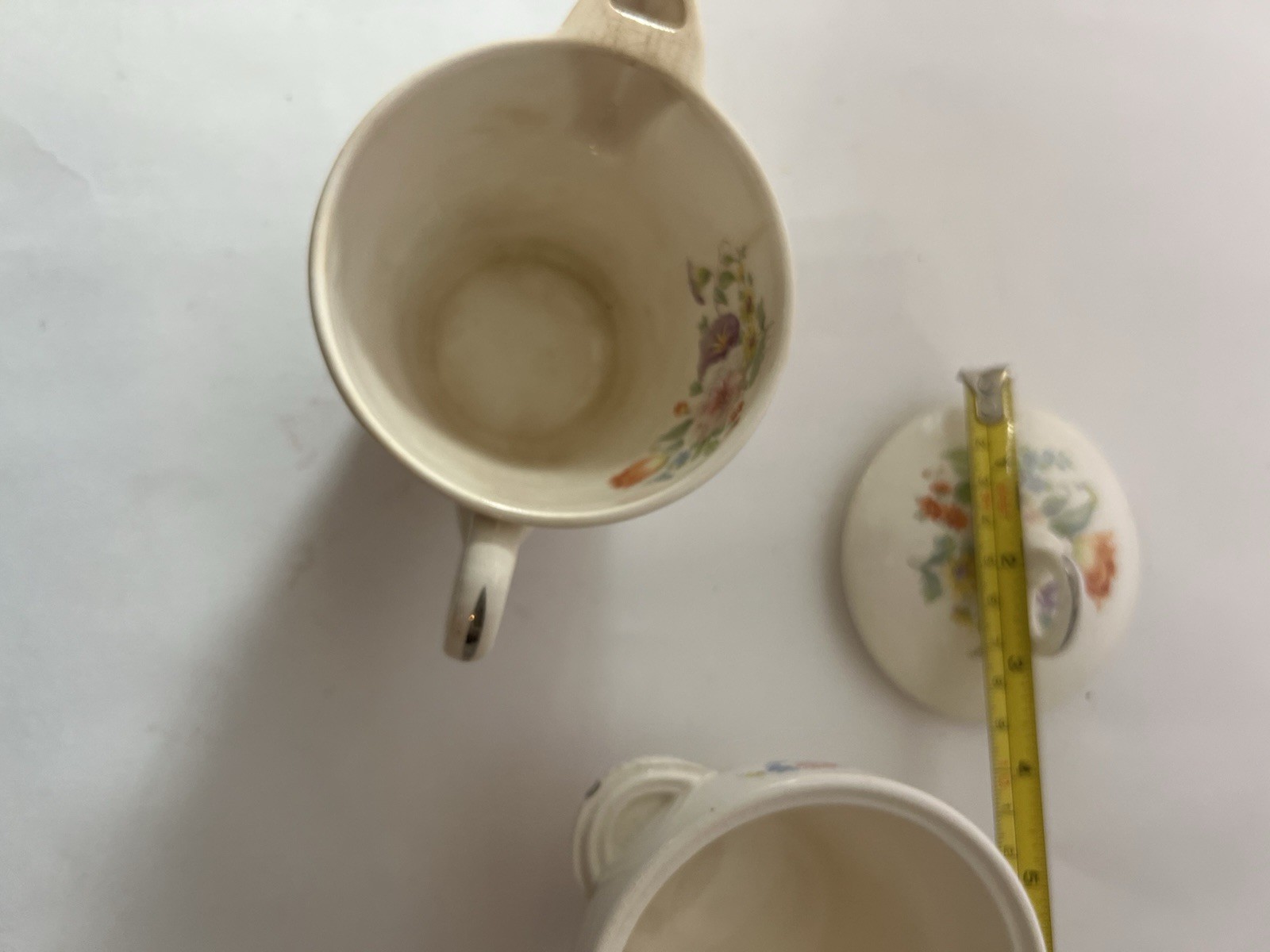 Salem Victory USA ~ Creamer & Sugar Bowl w/Lid Floral Cottage Grannycore