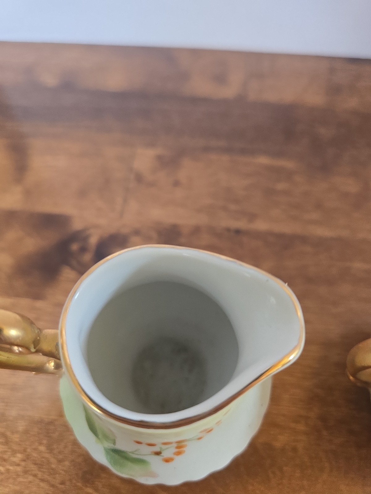 Vintage Japan Floral Sugar Bowl And Creamer Set Hand Painted Flowers