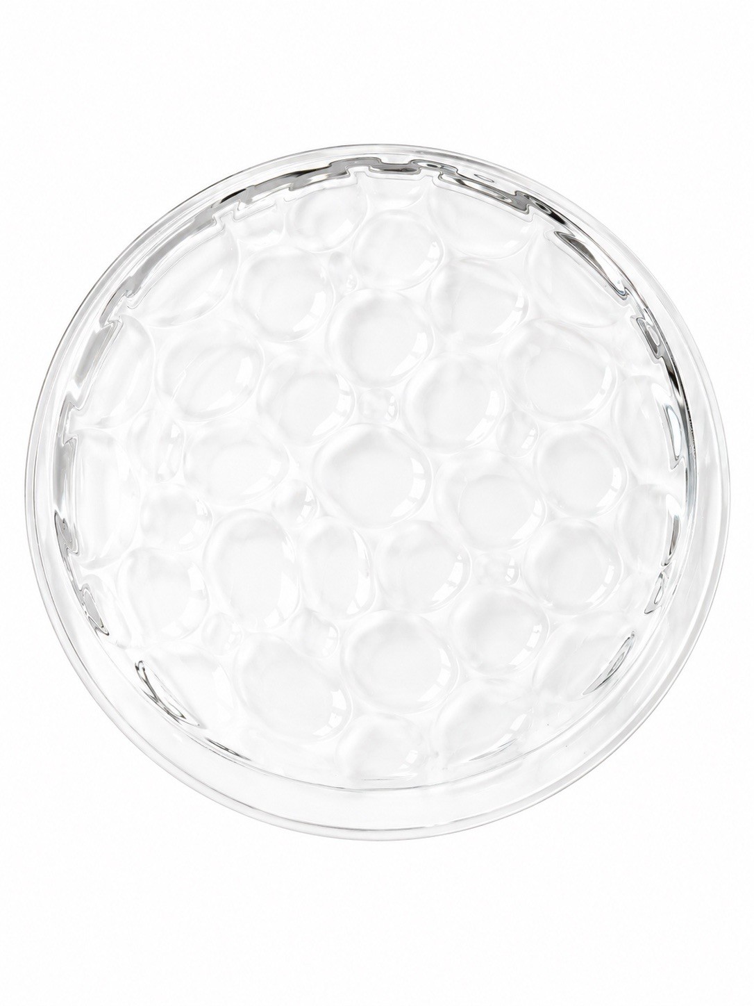 Hoya Pebbles 12” Round Glass Platter Clear Bubble Pattern Serving Tray Japan