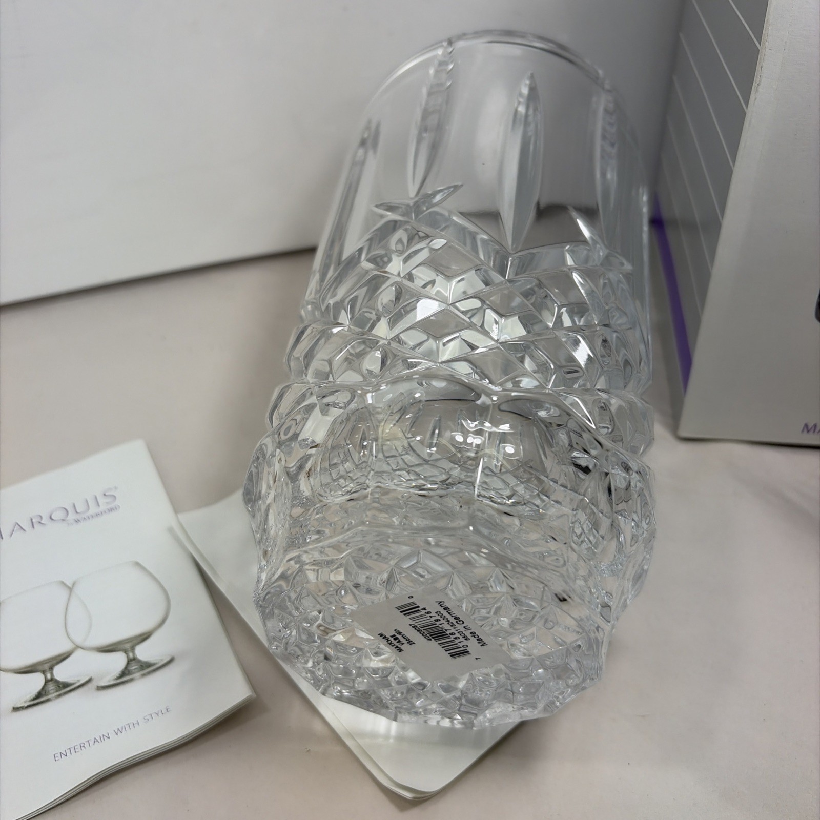 9″ WATERFORD Crystal Marquis Markham Vase Germany Heavy