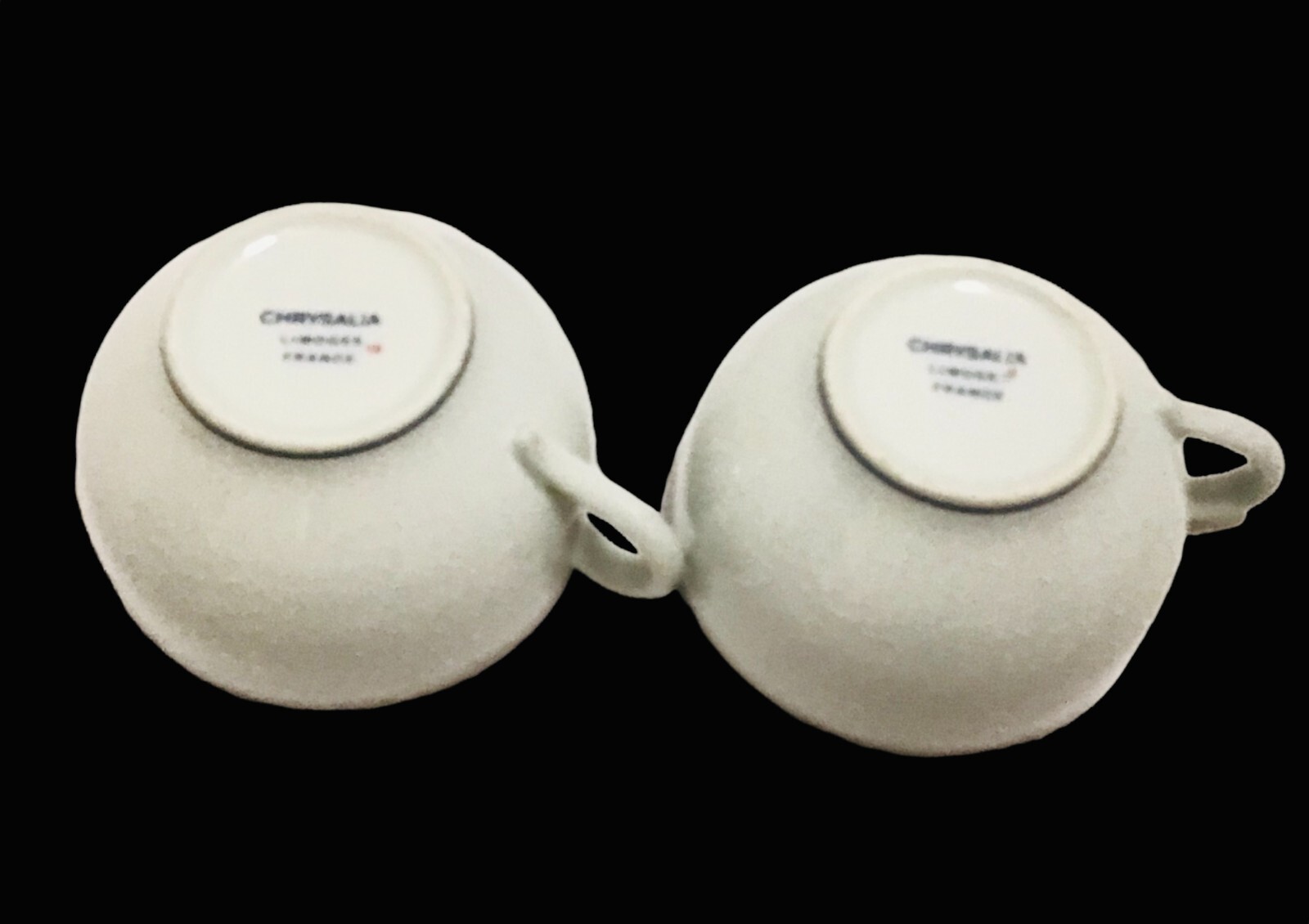 Vintage Limoges France Set 2 Cups and Saucers Santorini Island Chrysalia Hotel