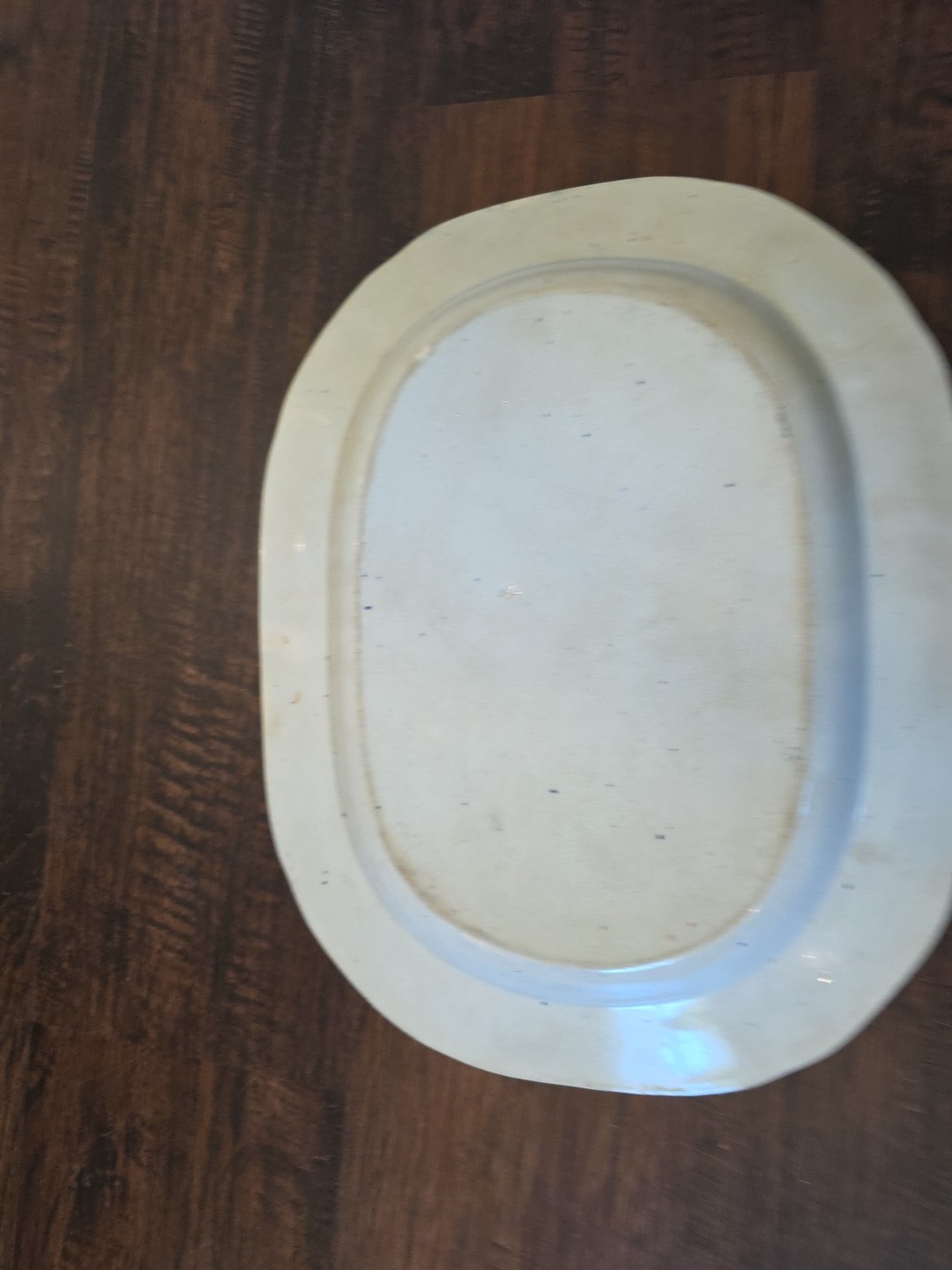 Blue Willow Oval 15.5 X 12.5In Oval Platter Very Old Plate imperfections