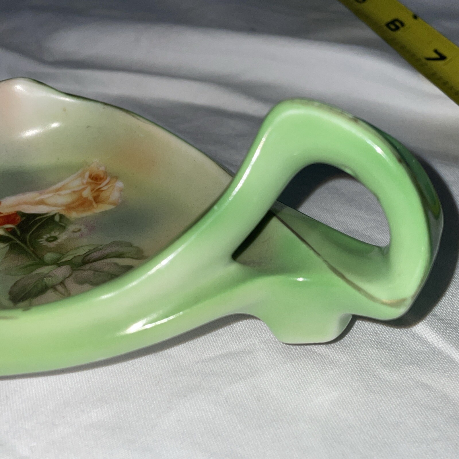 Rare Old Royal Bayreuth Bavarian Porcelain Hand Painted Dish Tray small w handle