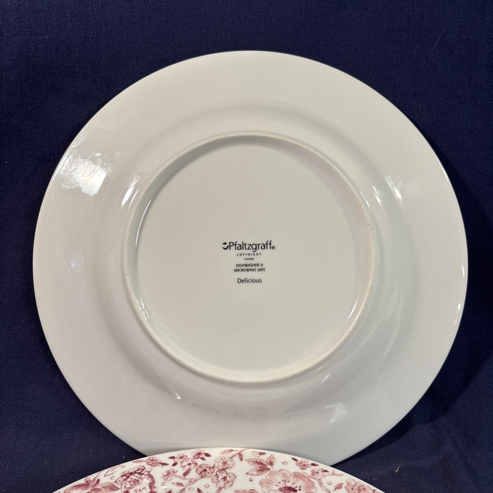 Pfaltzgraff Delicious Apple 11″ Dinner Plates Set of 2 Pink Floral Border