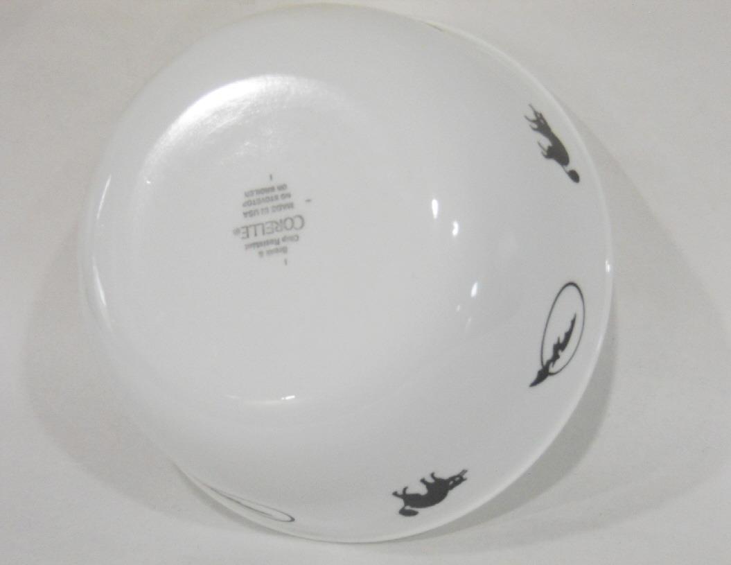 1 Corelle HALLOWEEN 28-oz Soup Cereal Chili BOWL 6 1/4″ Black CATS & BATS