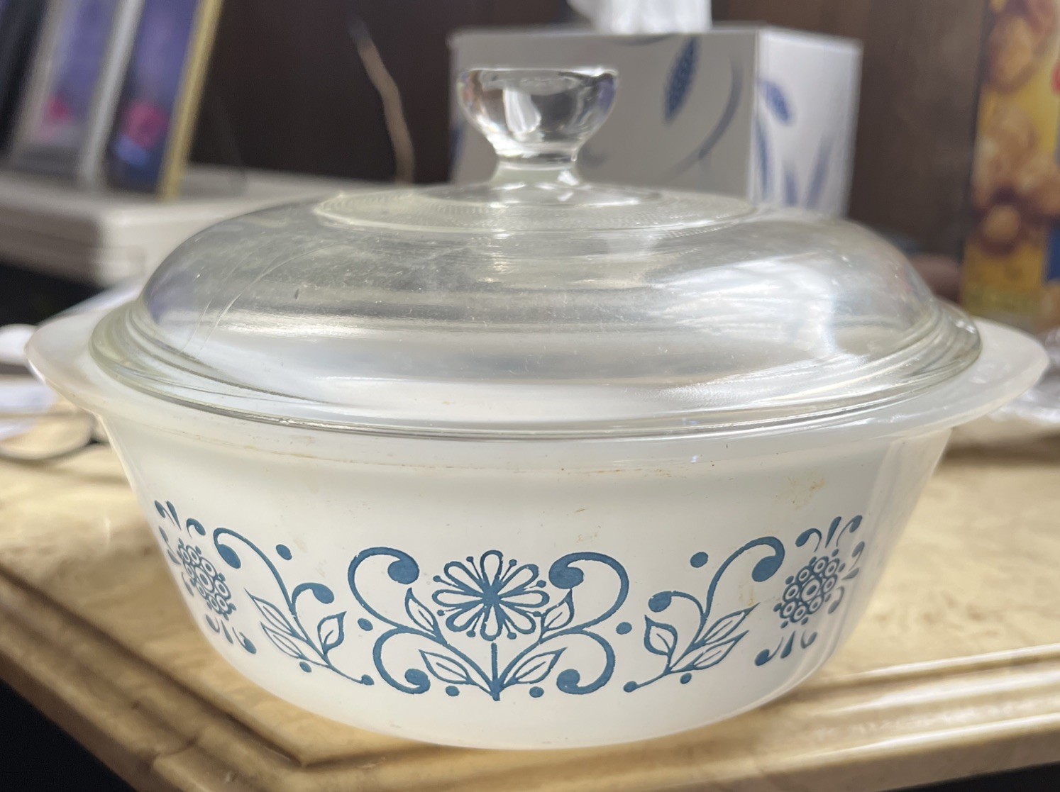 Vintage GLASBAKE Milk Casserole Bowl 1 QT J510 Rare Pattern – Collectible