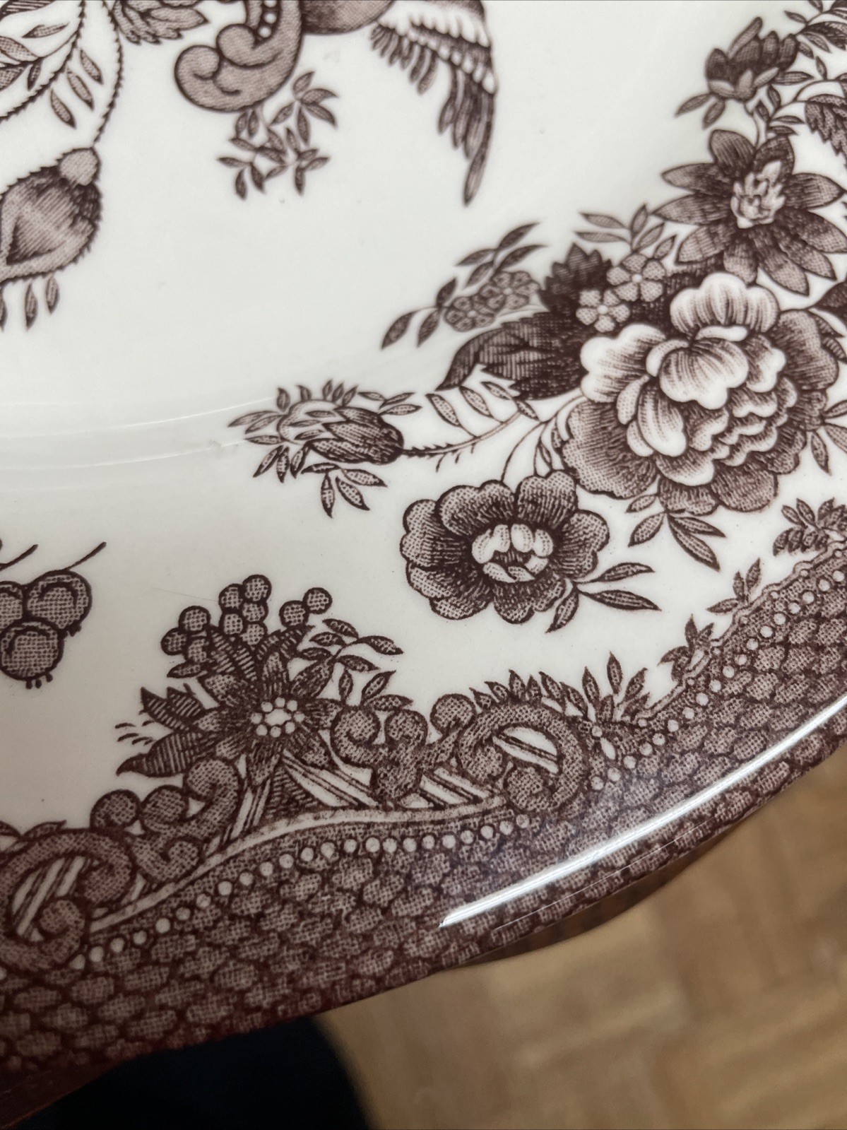 Royal Stafford Brown Transferware 11 “Dinner Plate Asiatic Pheasant