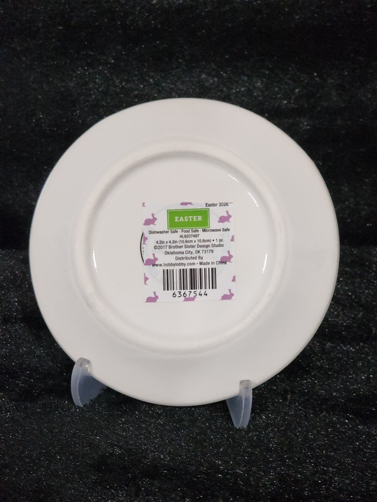 4 Watercolor Peeking Bunny Flowers Tidbit Plates 4″ Ceramic Easter Flower Crown