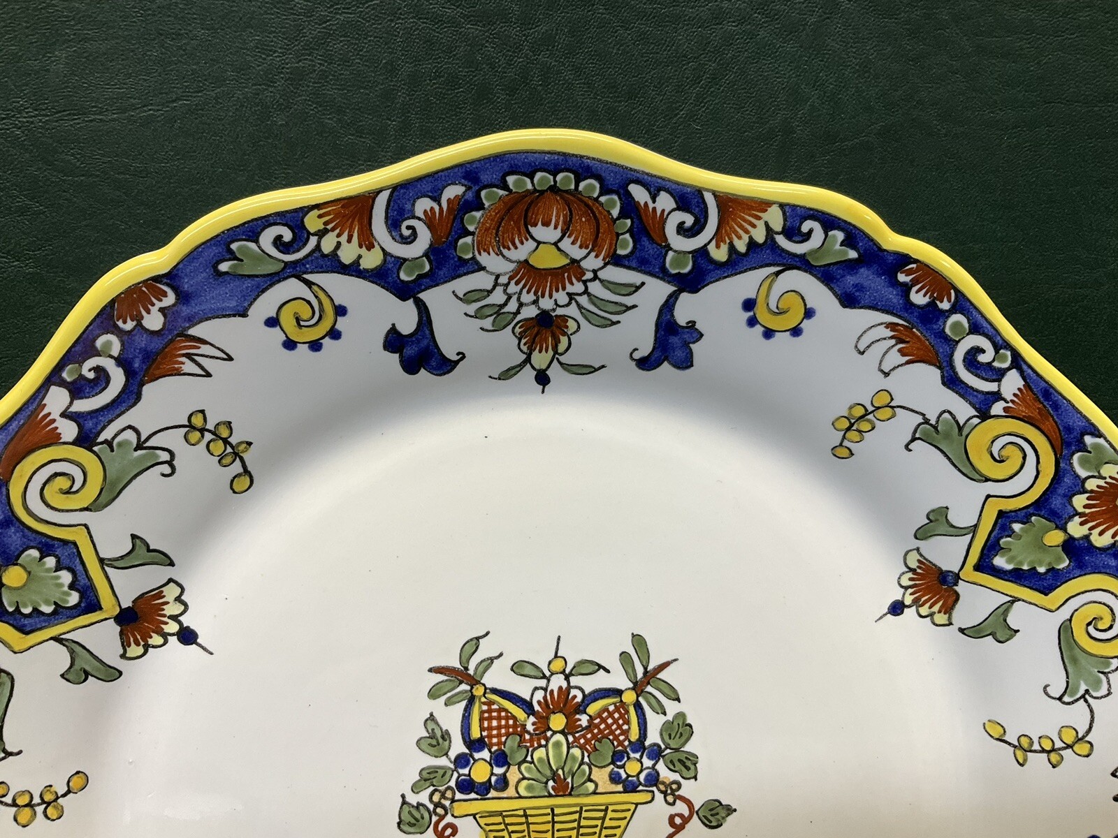 Two Vintage Handmade Wall Plates by Geo Martel Rouen, France ~ 10″