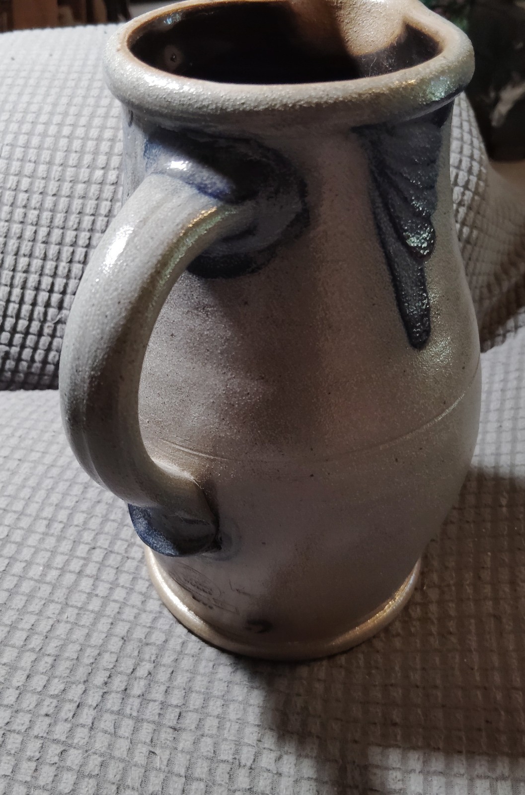 Vtg 1988 Rowe Pottery Works, Hand Made, Salt Glazed pitcher AARFAC Rooster