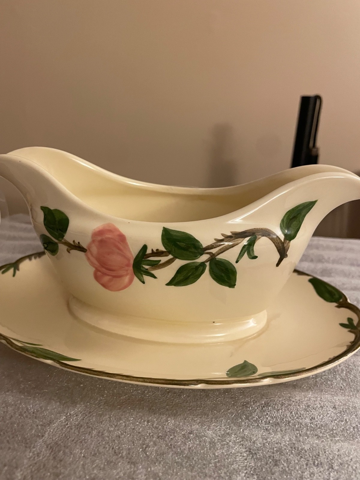 Franciscan Desert Rose Gravy Boat with Attached Underplate California USA