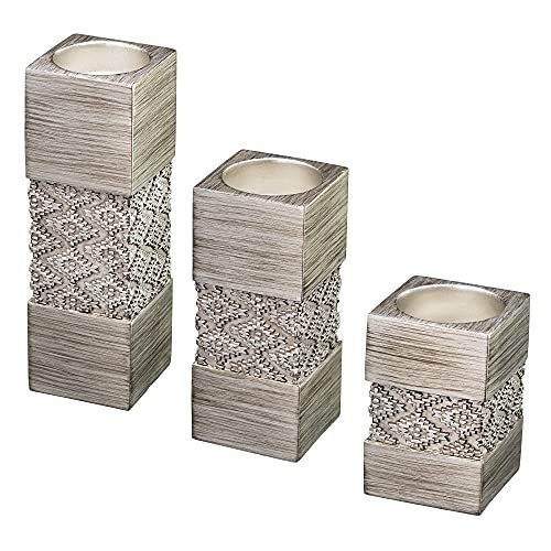Tealight Candle Holder Set of 3 – Centerpiece for Living Room and Dining Room