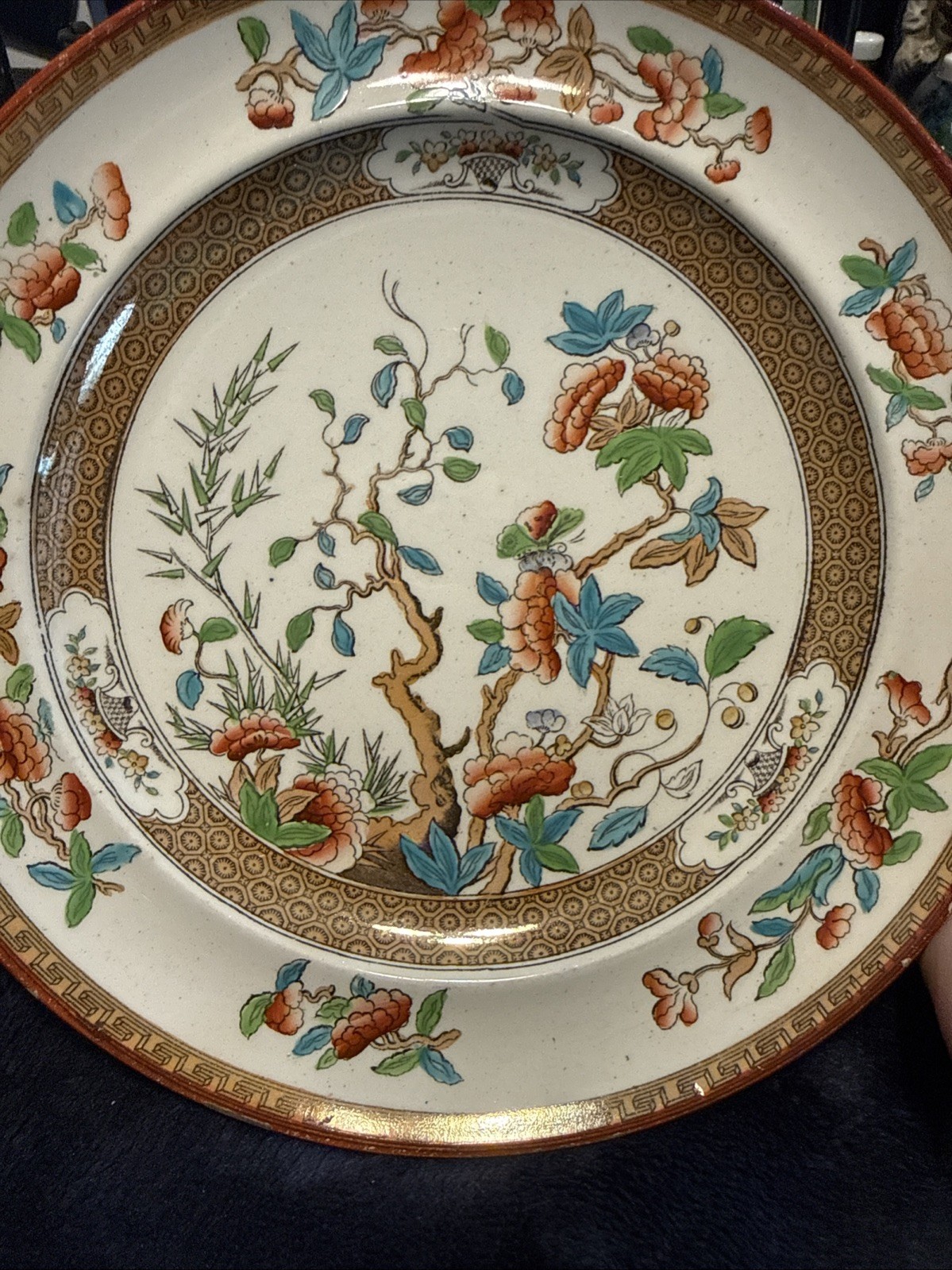Antique Copeland Spode Stoneware Plate India Tree Pattern 7.5 Inches