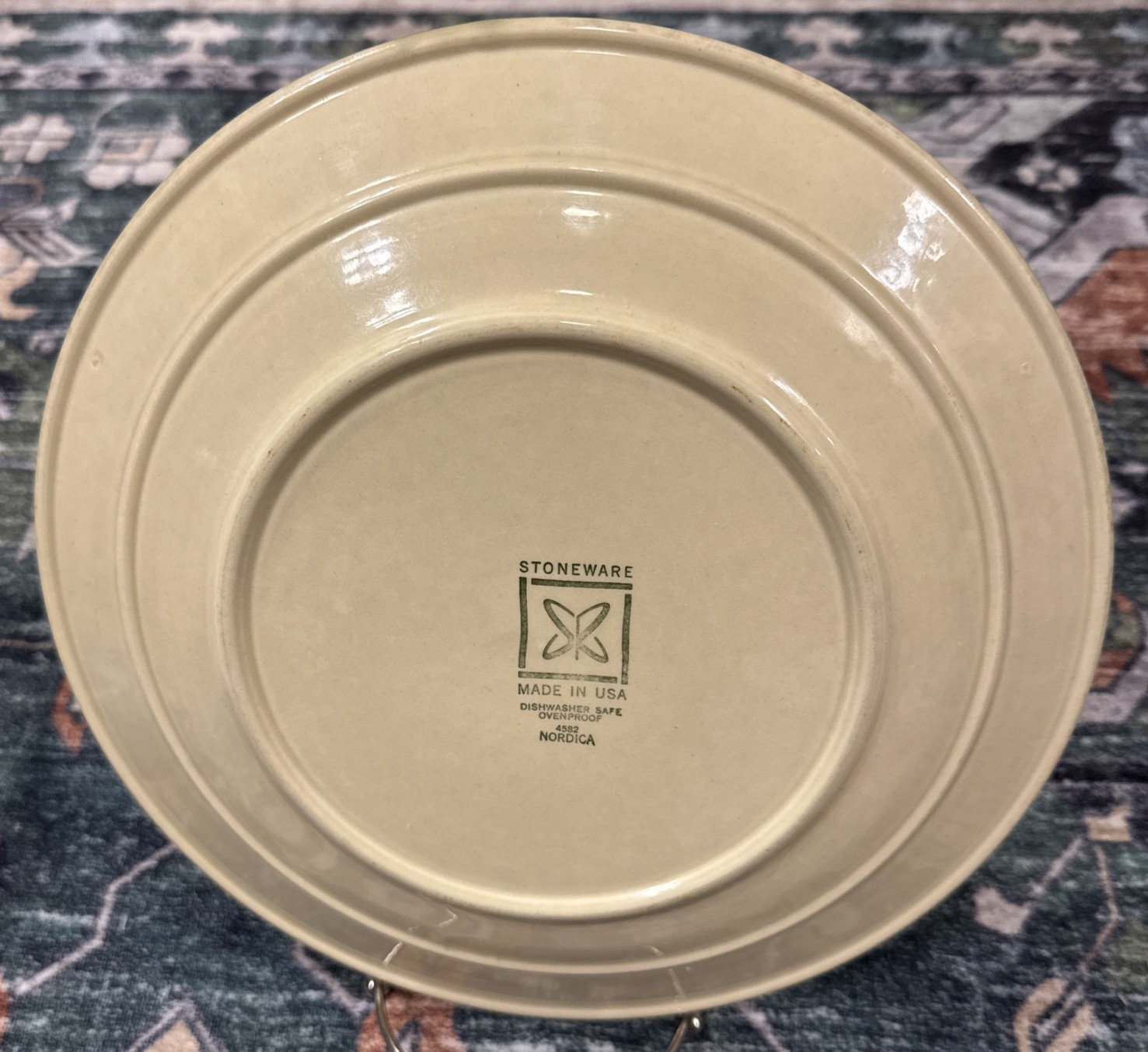 Vintage Harmony House Nordica 4582 Green Leaf 10.25″ Dinner Plate Mid Century