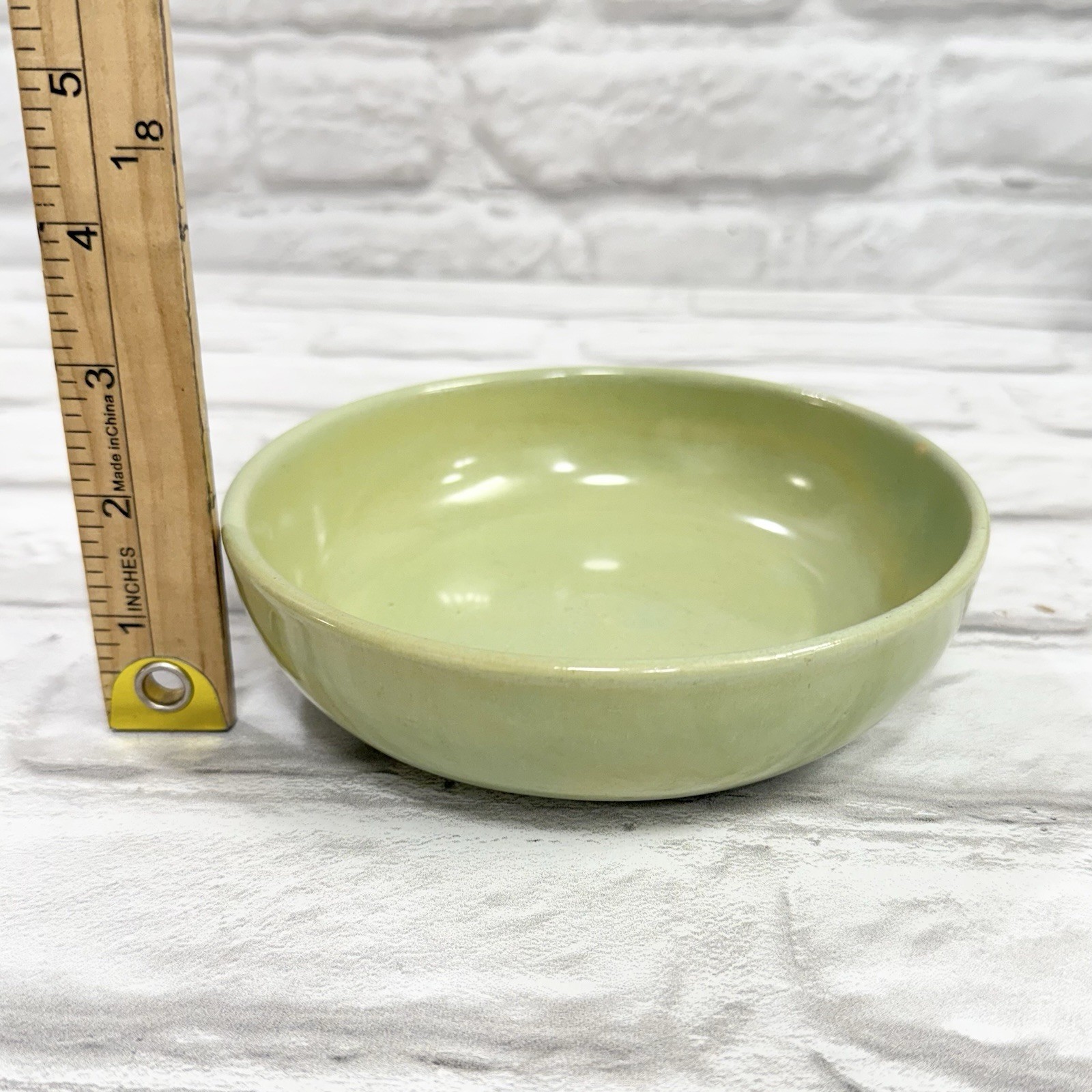 Vintage La Solana Avocado Green Cereal Soup Bowls 6” 1950’s Set Of 5
