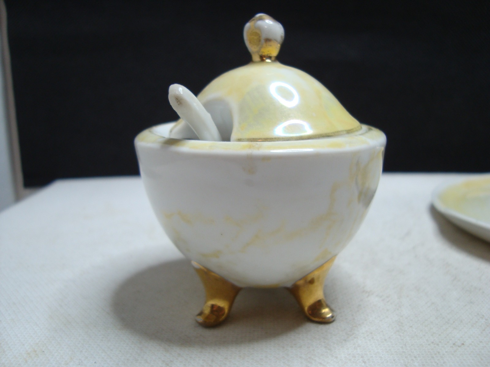Set of Four Piece Condiment set Lidköpings Art Deco Porcelain, 1938-1939.
