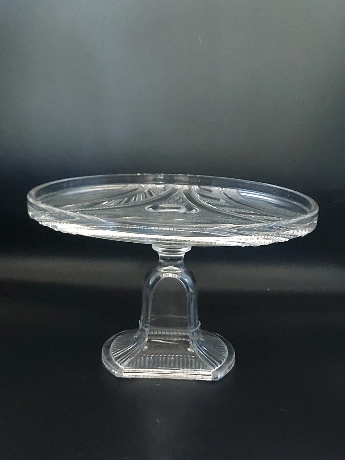 Antique EAPG Bryce Brothers Argyle Rare Oblong Pedestal Cake Plate C. 1880/1900s