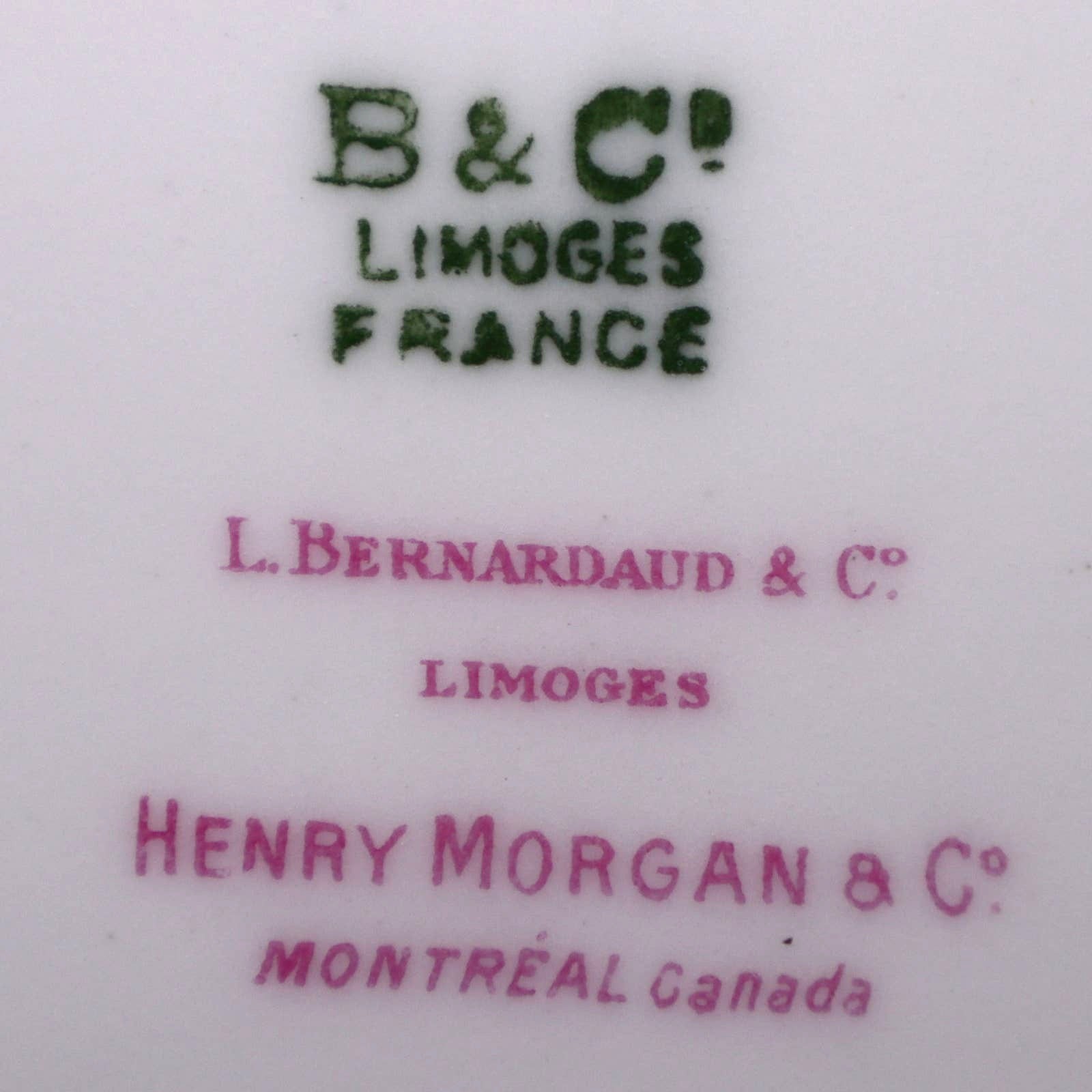B&C Bernardaud BER595 Limoges 9 3/4″ Dinner Plate Pink Rose Garland Antique 1910