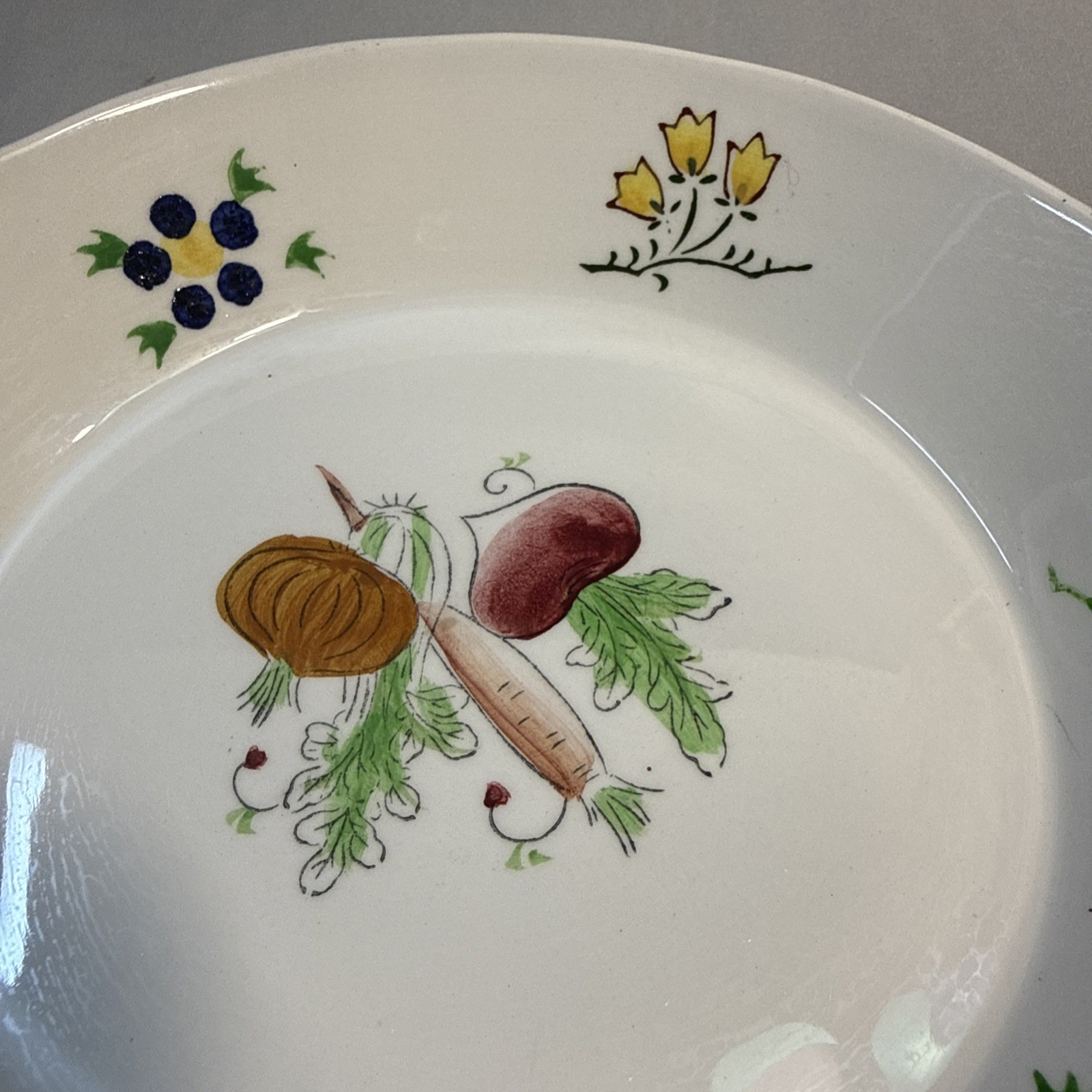 IDEAL IRONSTONE China Hand Painted Chase OVEN PROOF ROUND GRATIN DISH 6.5″