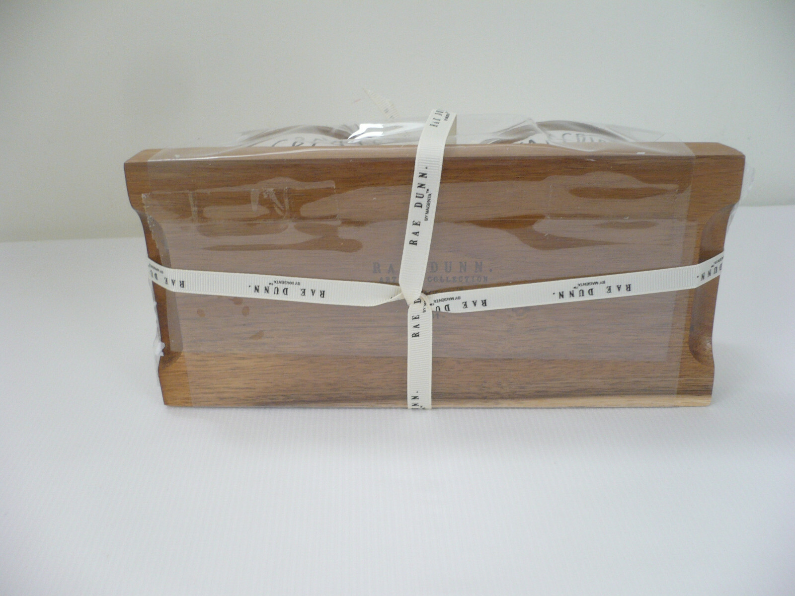 Rae Dunn 2 Sided Create & Inspire Pinch Bowls w/Wood Lids and Wooden Tray – New