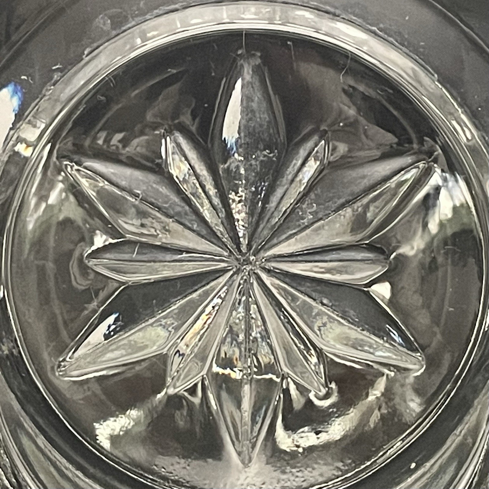 Tiffin Franciscan Moon & Stars 12pc Clear Glass Punch Bowl Set c1950s USA 4quart