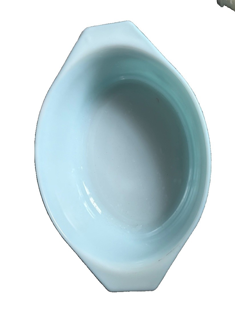 Vintage PYREX Turquoise Snowflake Casserole Dish # 043 1 1/2 Qt. NO LID