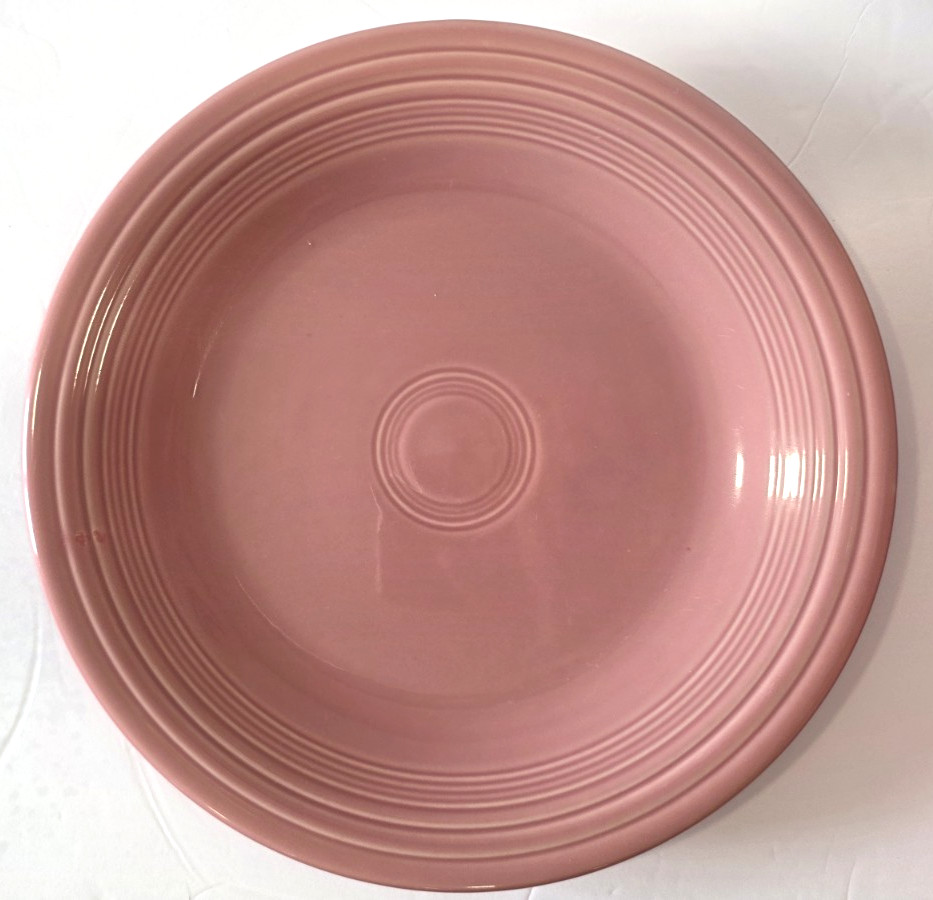 Fiesta Dinner Plate Classic Rim. Rose 10 1/2 Inches, Fiesta Ware Set of 3 Plates