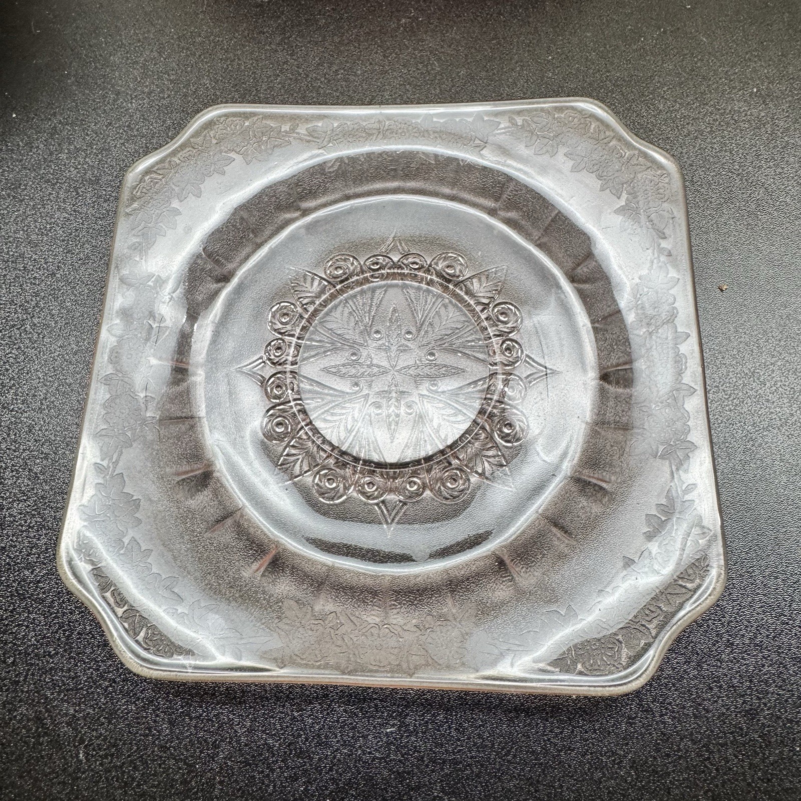 Jeannette Adam Pink Depression Glass Square 6” Plates Lot Of 4 1930s