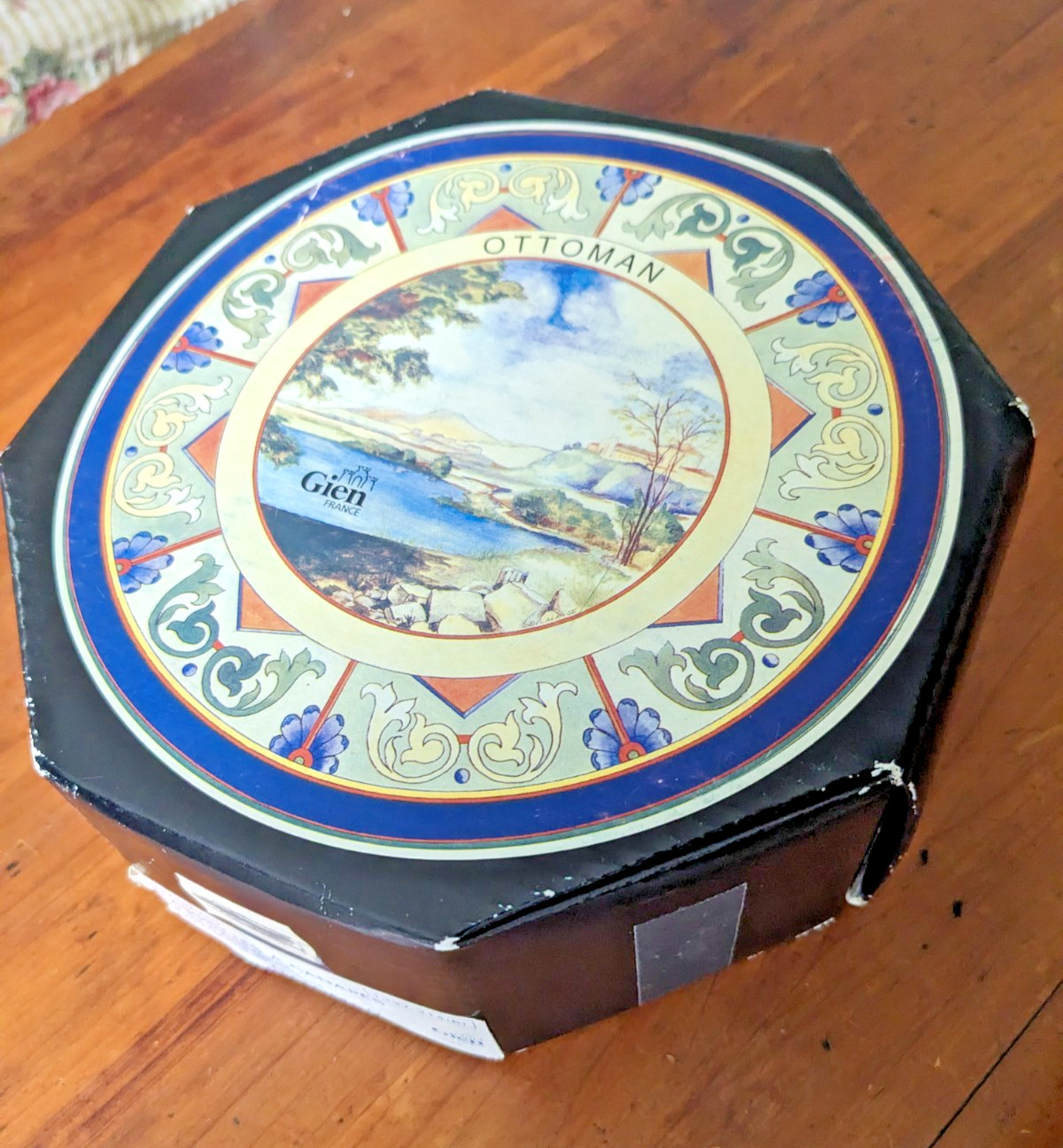VTG Gien France ‘Ottoman’ Canape Plates Set / 6 New In Box 6.5″