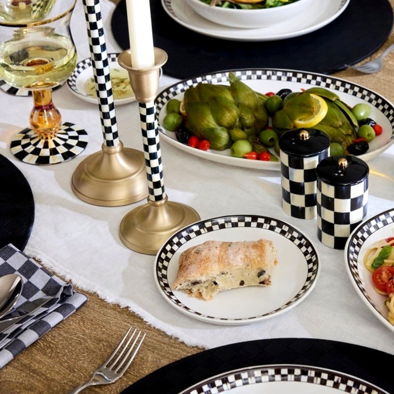 NEW Mackenzie-Childs Courtly Check Everyday Pinch Bowls, Set of 2