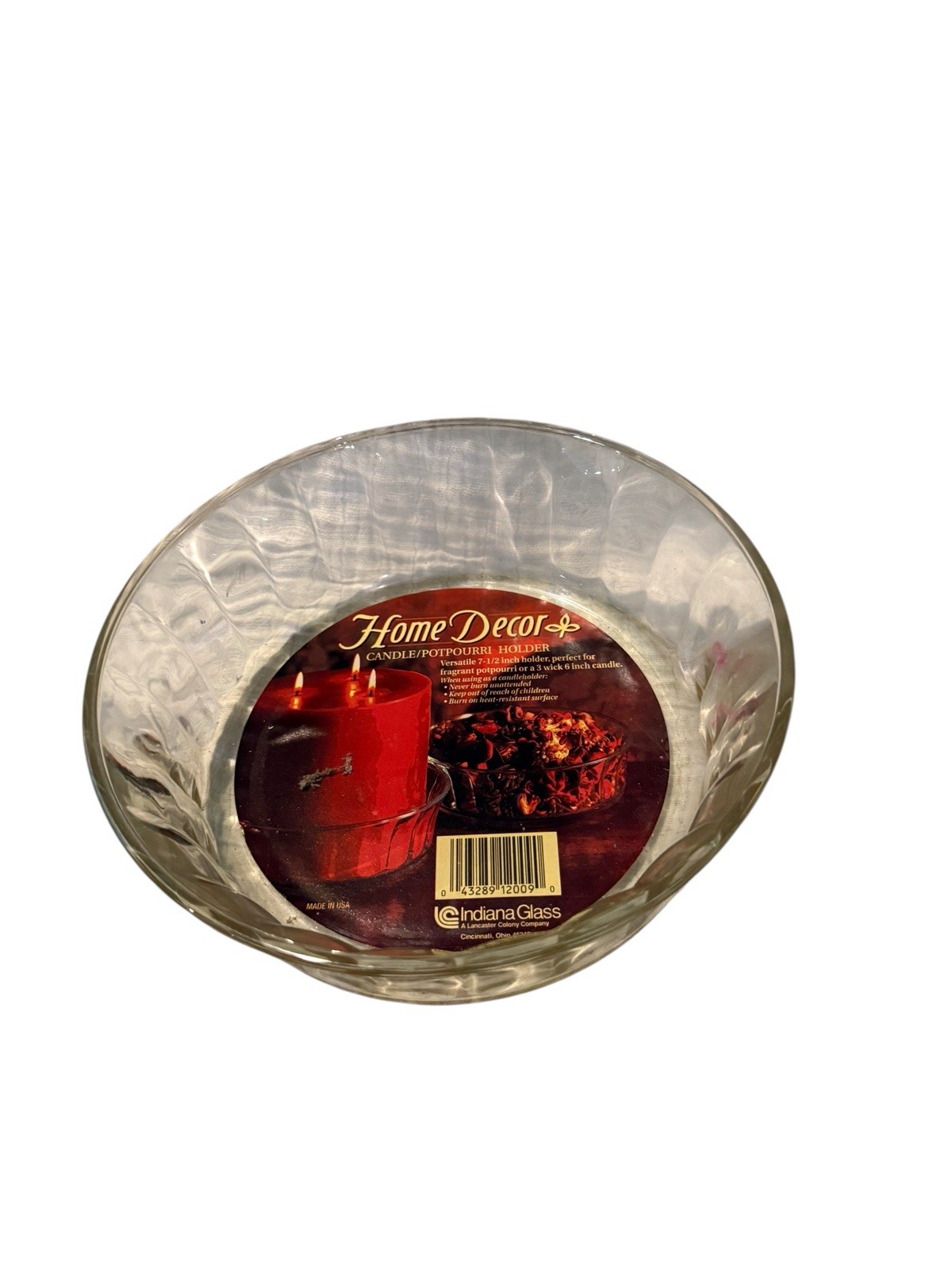 Indiana Glass clear candle/candy dish 7 1/2 inches