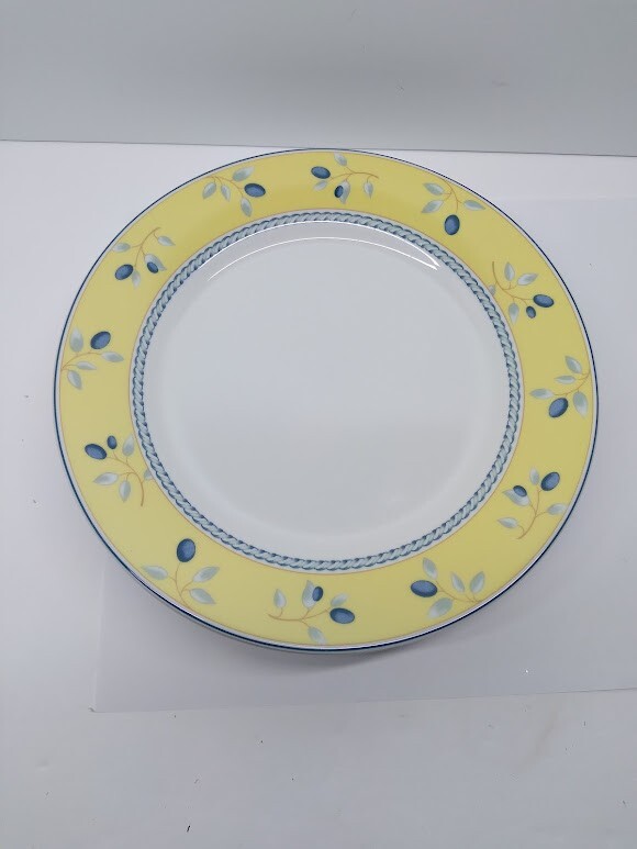 5X Royal Doulton BLUEBERRY Salas Plate 2005 Yellow & Cobalt Blue Set of Five