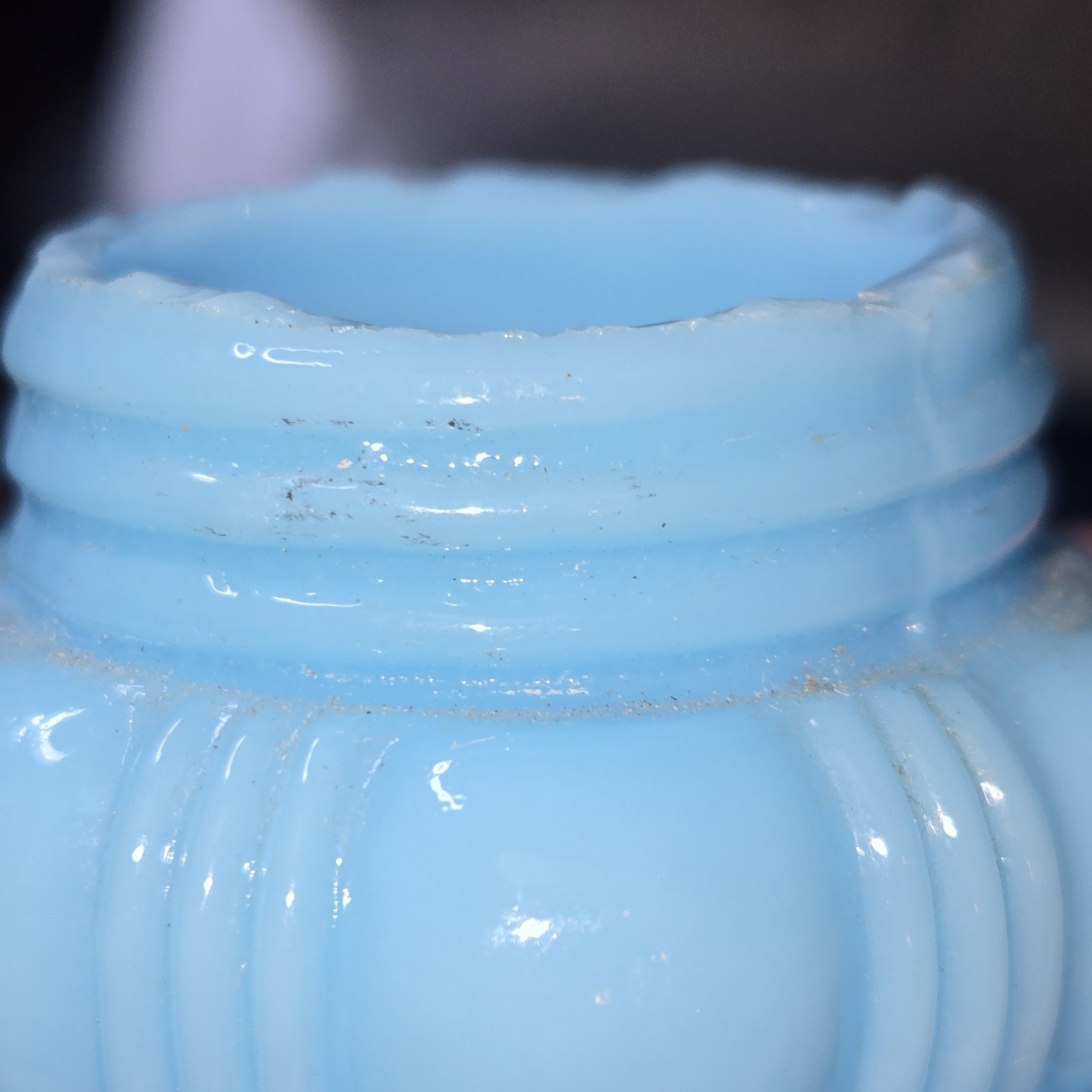 Victorian Era EAPG Dithridge Blue Creased Bale Salt Shaker 2 3/4″ Tall