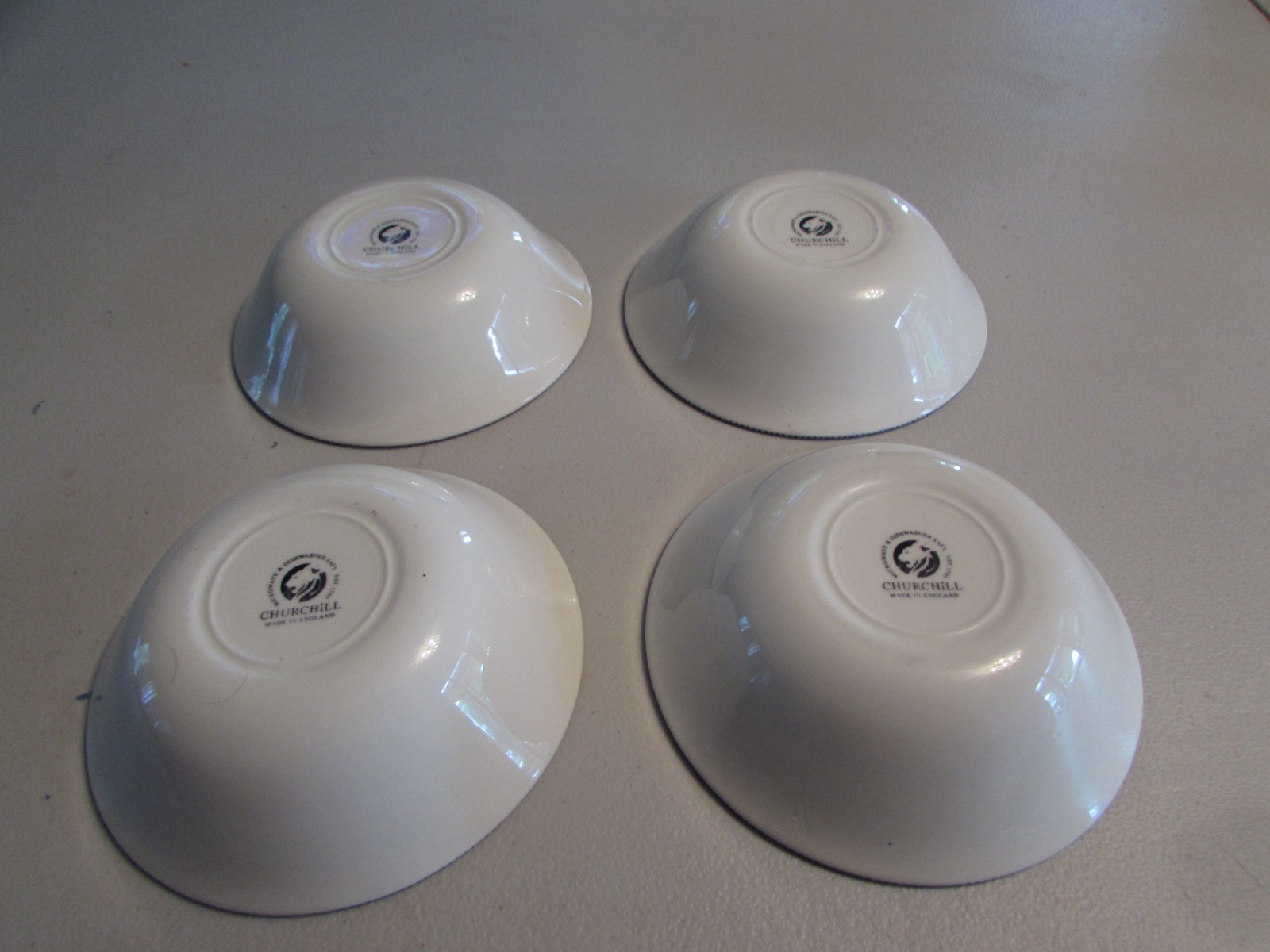 Churchill Willow Blue(Georgian) Set of 4 Cereal Bowls Made In England
