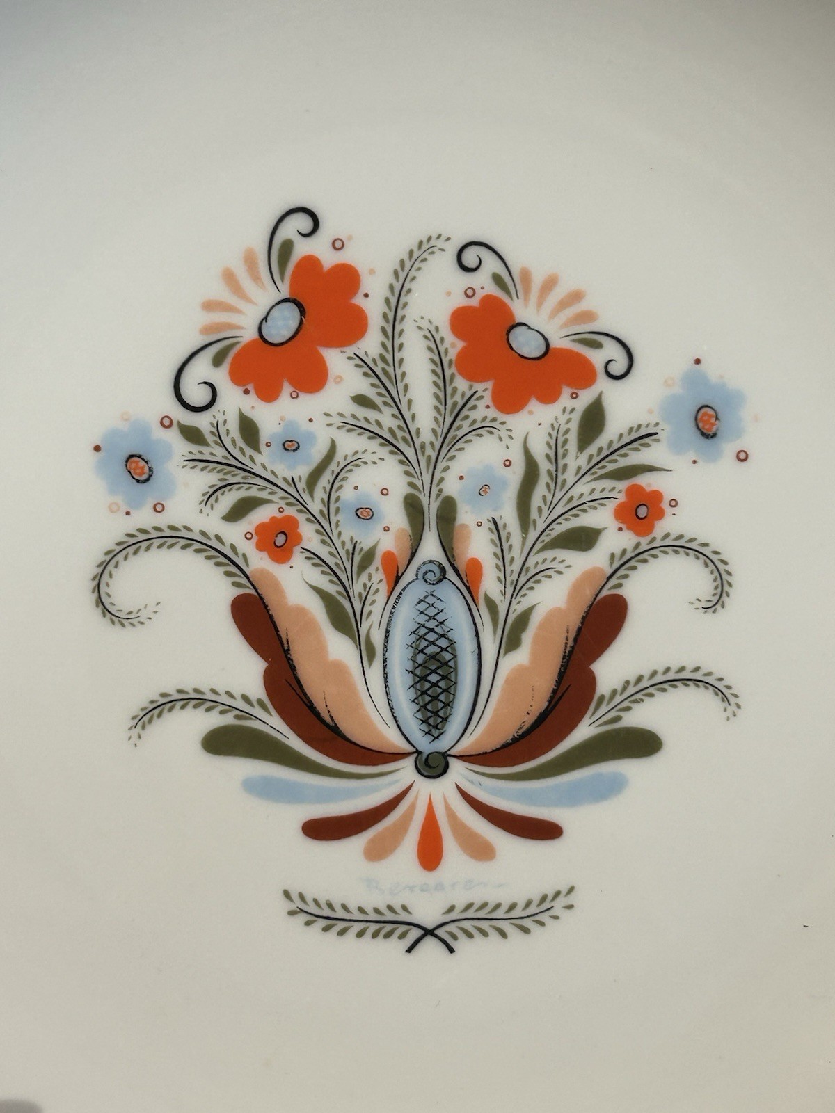 Vintage Berggren Norway Scandinavian Folk Art Plates Set Of 6 – 7.5”