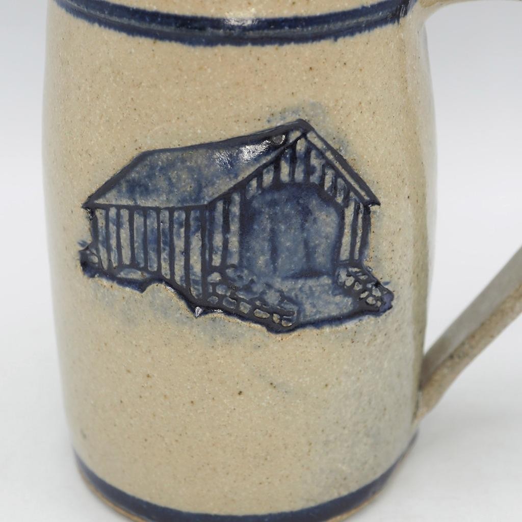 Stoneware Covered Bridge Handmade Ceramic Mug