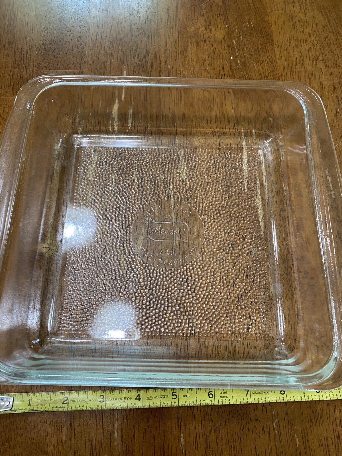 Glasbake J2428 Clear 8-inch Square Glass Baking or Casserole Dish U.S.A